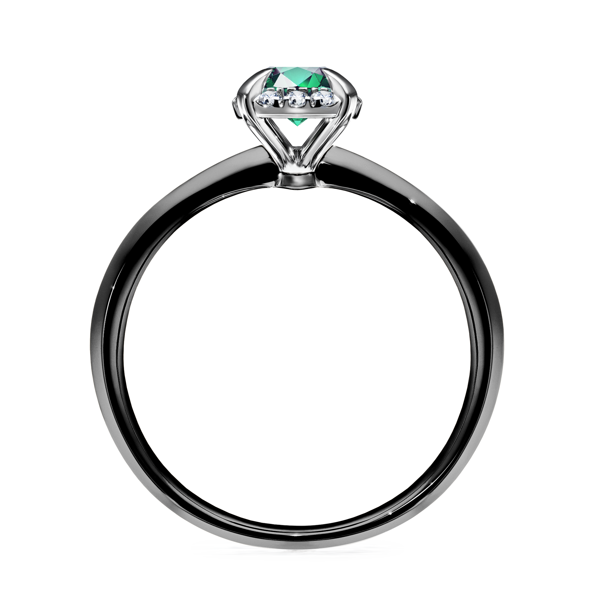 Pierścionek zaręczynowy My Beauty z czarnego złota ze szmaragdem 0,62CT