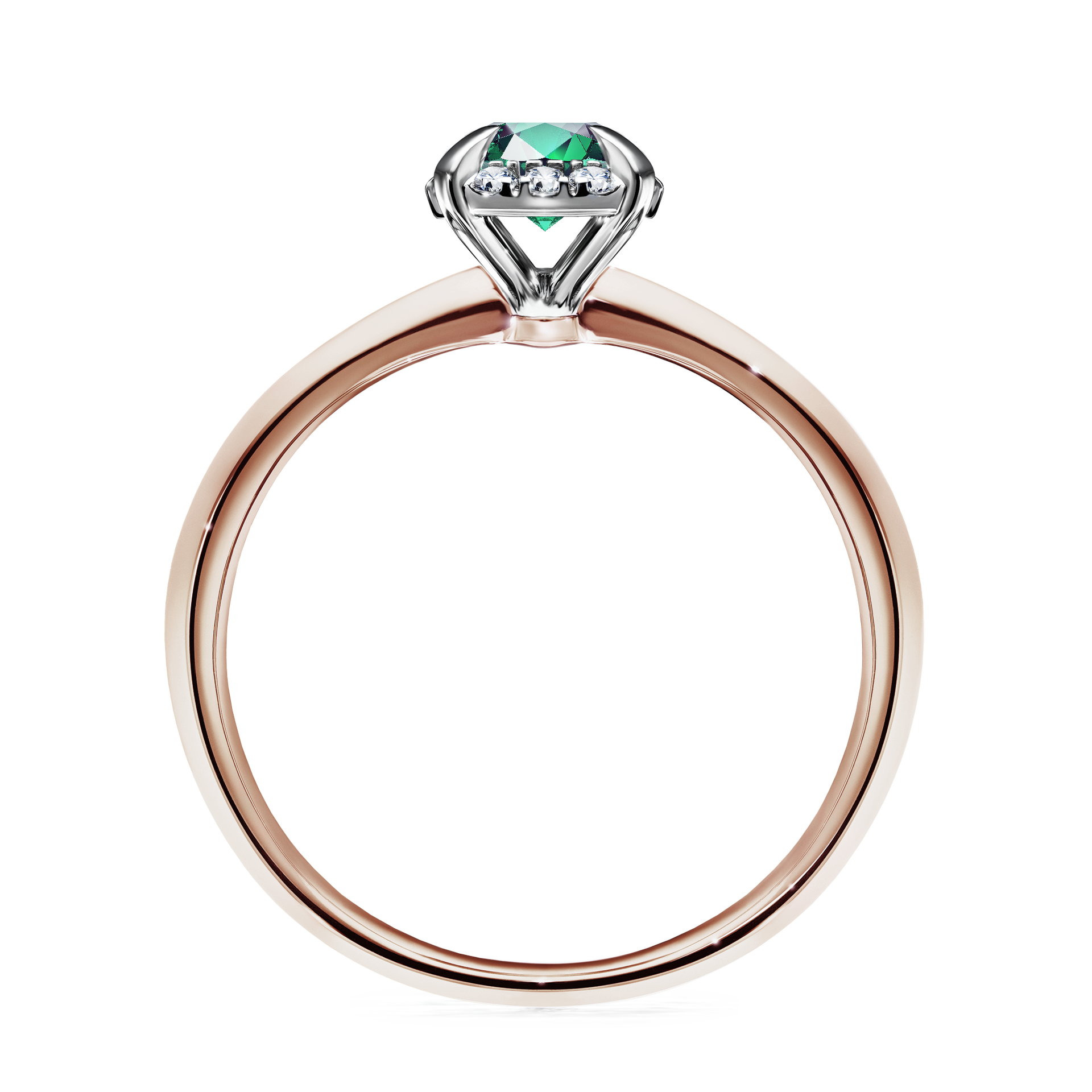 Pierścionek zaręczynowy My Beauty z różowego złota ze szmaragdem 0,62CT