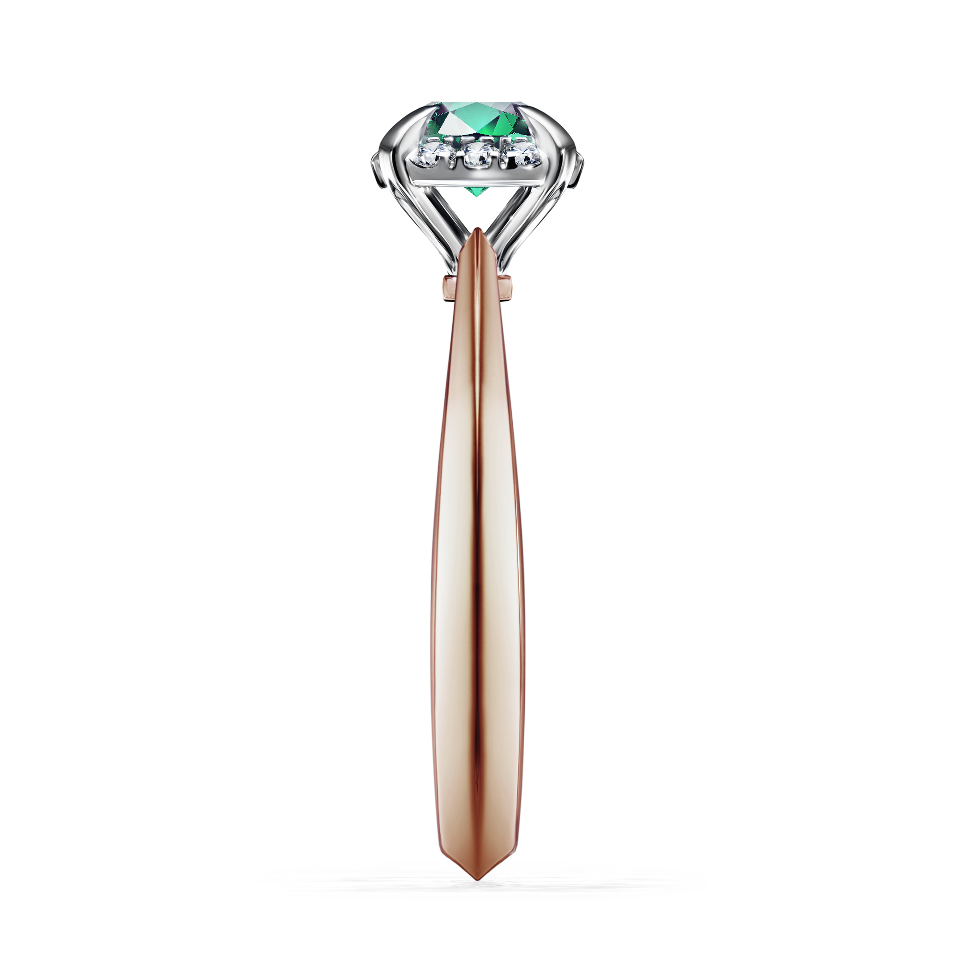 Pierścionek zaręczynowy My Beauty z różowego złota ze szmaragdem 0,62CT