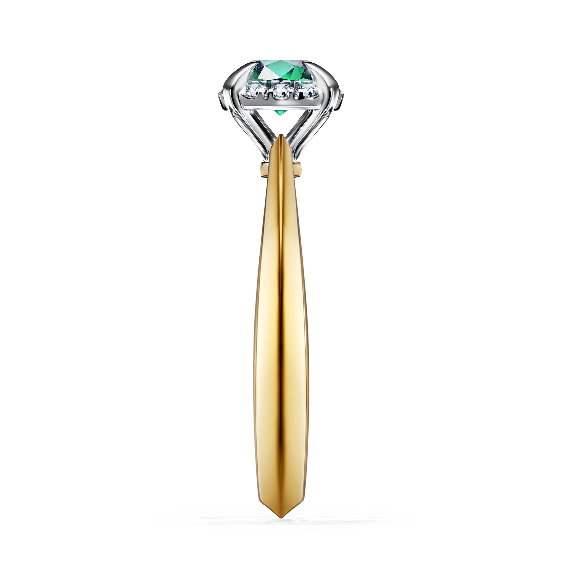 Pierścionek zaręczynowy My Beauty z żółtego złota ze szmaragdem 0,62CT