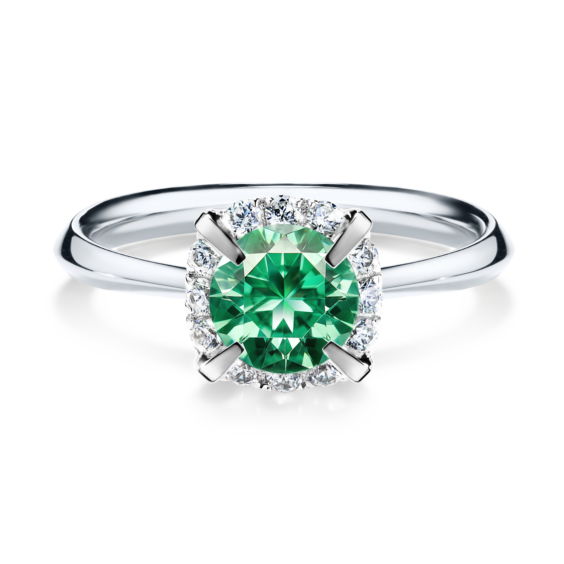 Pierścionek zaręczynowy My Beauty z białego złota ze szmaragdem 0,98CT