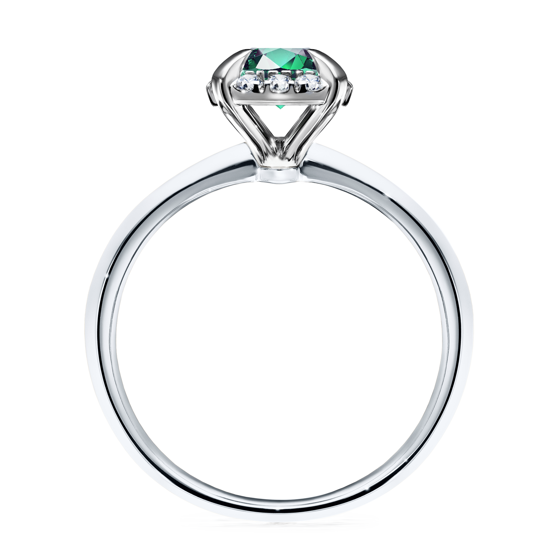 Pierścionek zaręczynowy My Beauty z białego złota ze szmaragdem 0,98CT