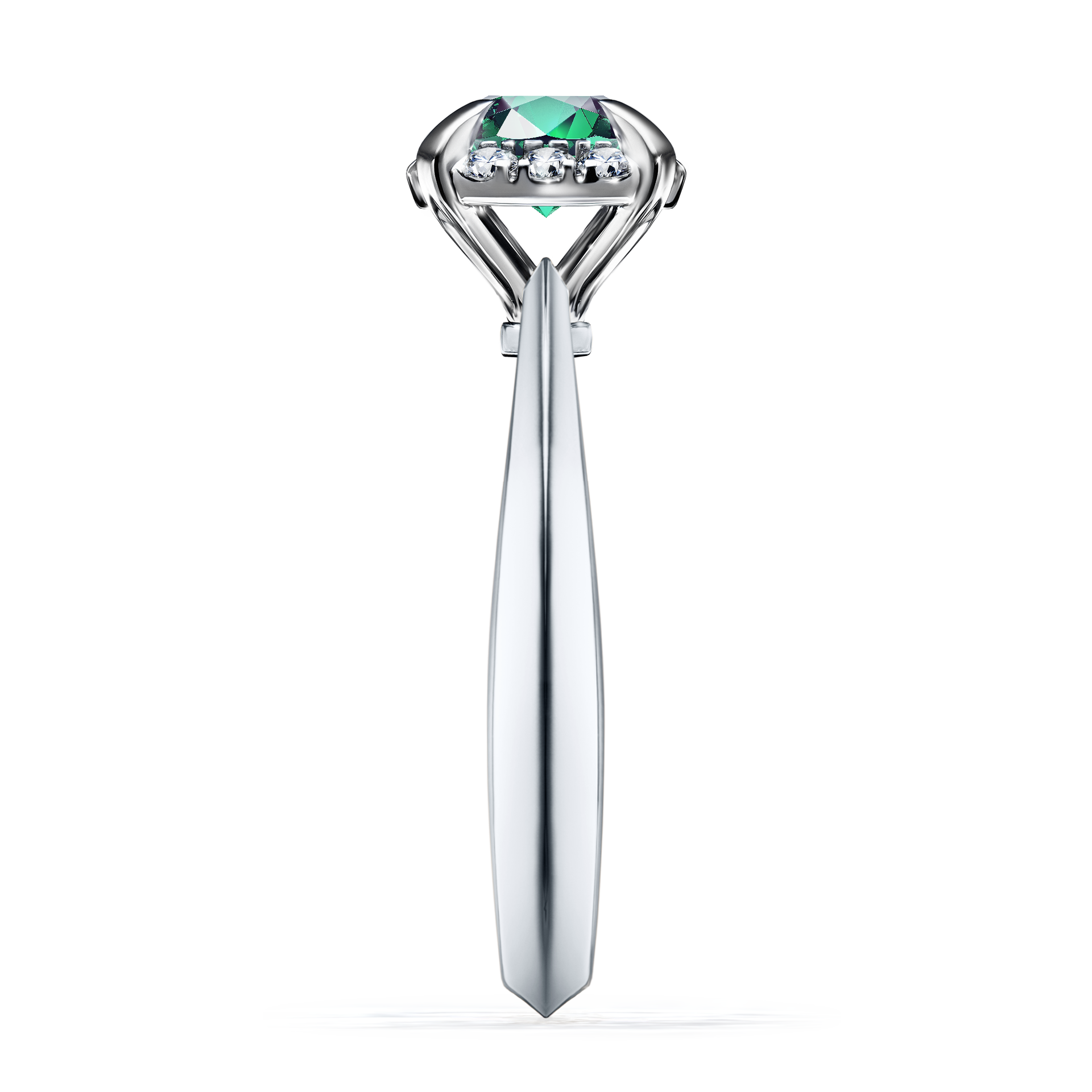 Pierścionek zaręczynowy My Beauty z białego złota ze szmaragdem 0,98CT