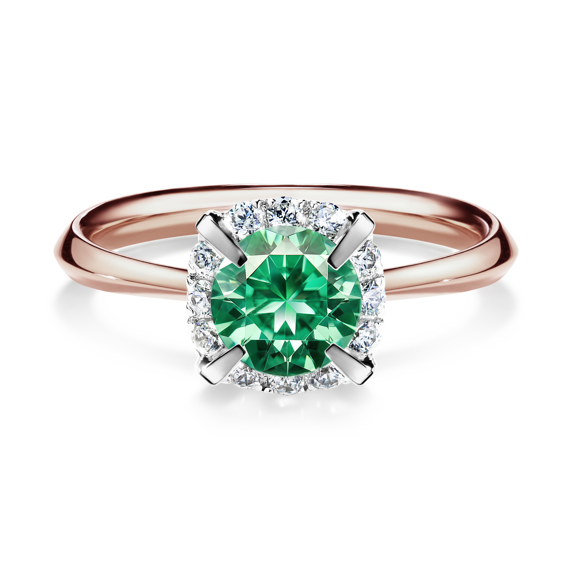 Pierścionek zaręczynowy My Beauty z różowego złota ze szmaragdem 0,98CT