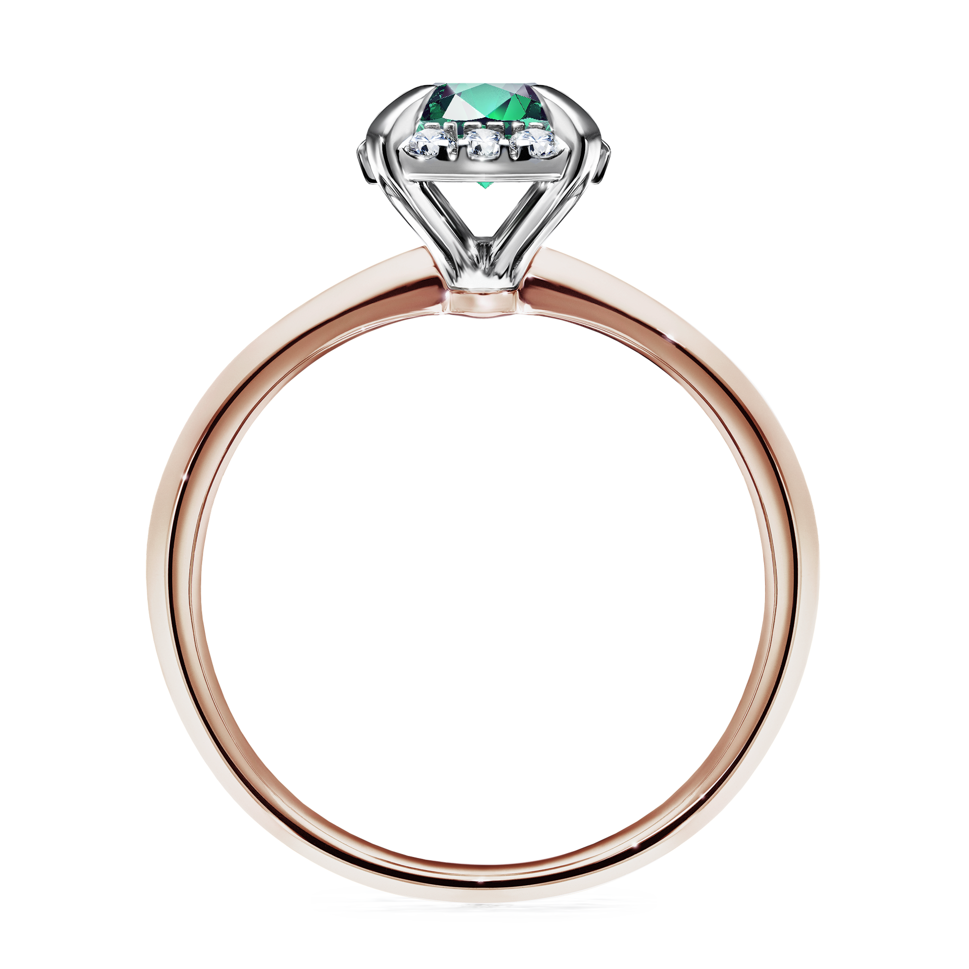 Pierścionek zaręczynowy My Beauty z różowego złota ze szmaragdem 0,98CT