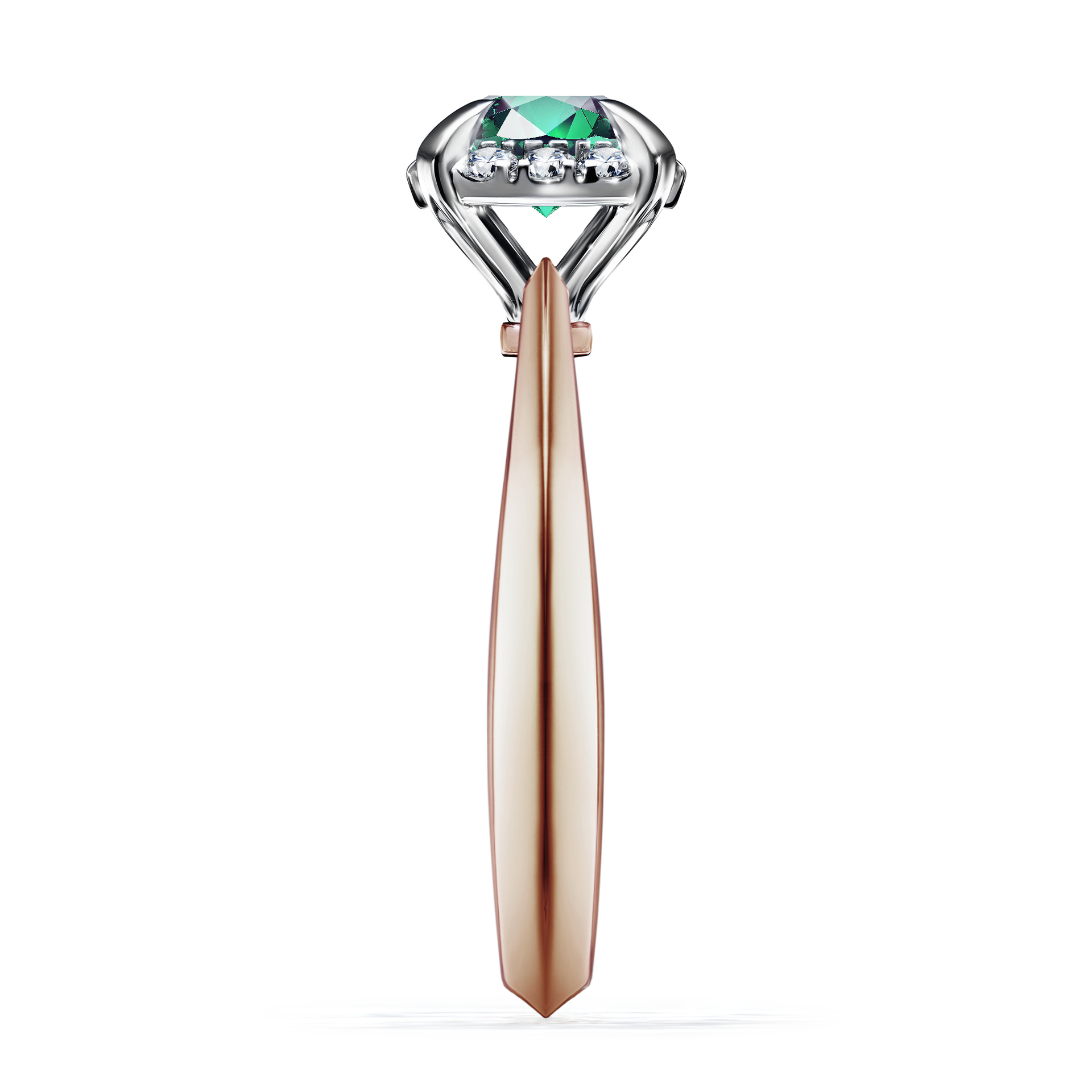 Pierścionek zaręczynowy My Beauty z różowego złota ze szmaragdem 0,98CT