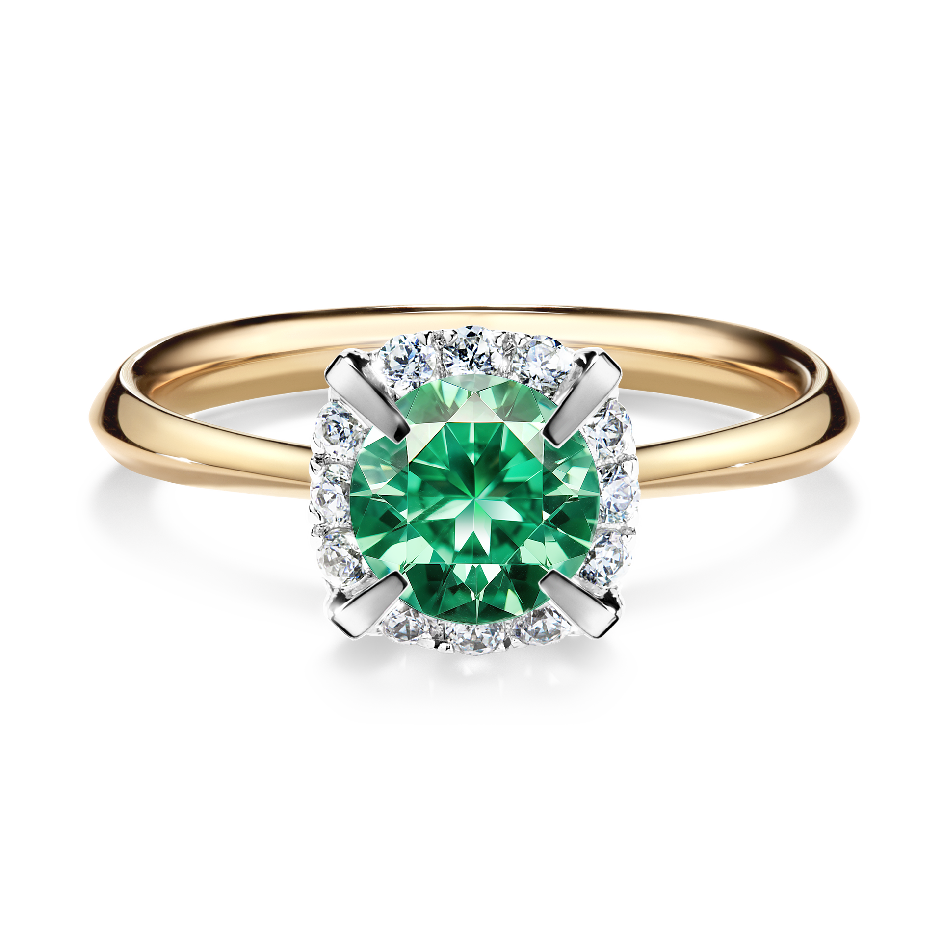 Pierścionek zaręczynowy My Beauty z żółtego złota ze szmaragdem 0,98CT