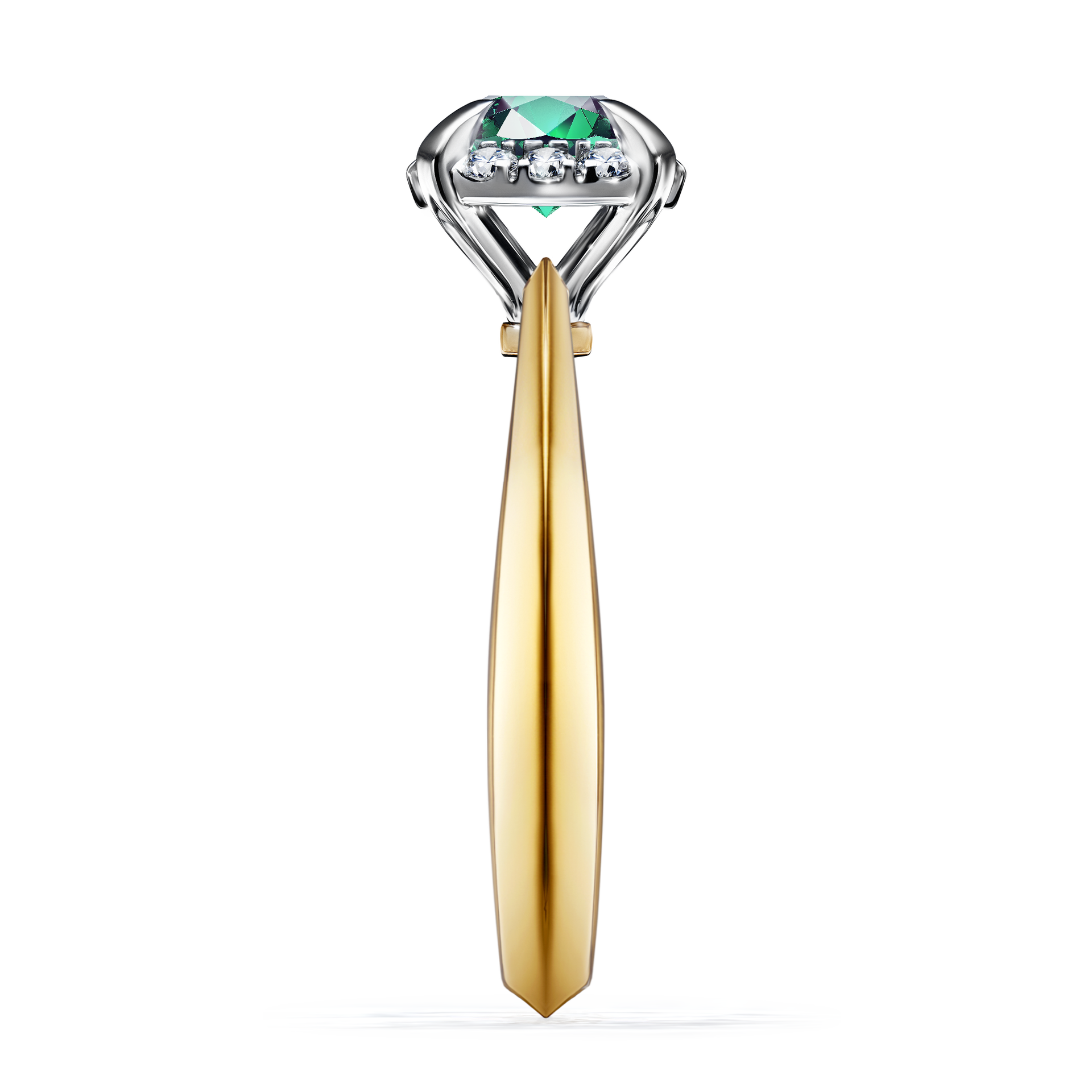 Pierścionek zaręczynowy My Beauty z żółtego złota ze szmaragdem 0,98CT
