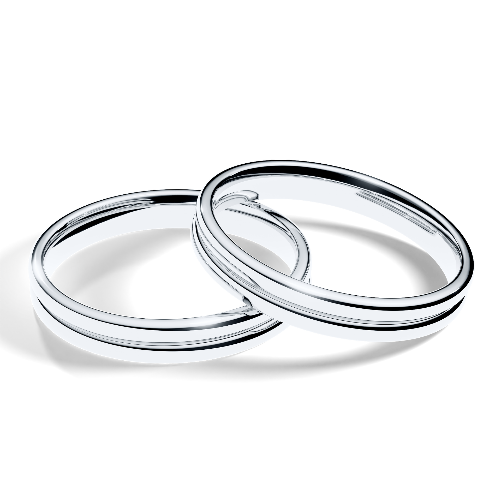 Obrączki ślubne Modern 1 z białego złota 3 mm