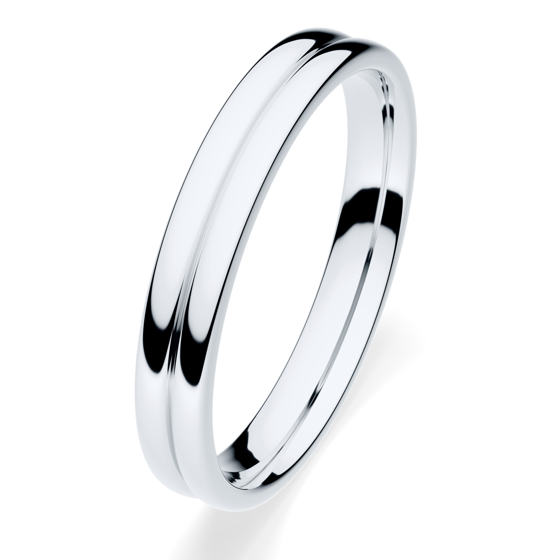 Obrączki ślubne Modern 1 z białego złota 3 mm