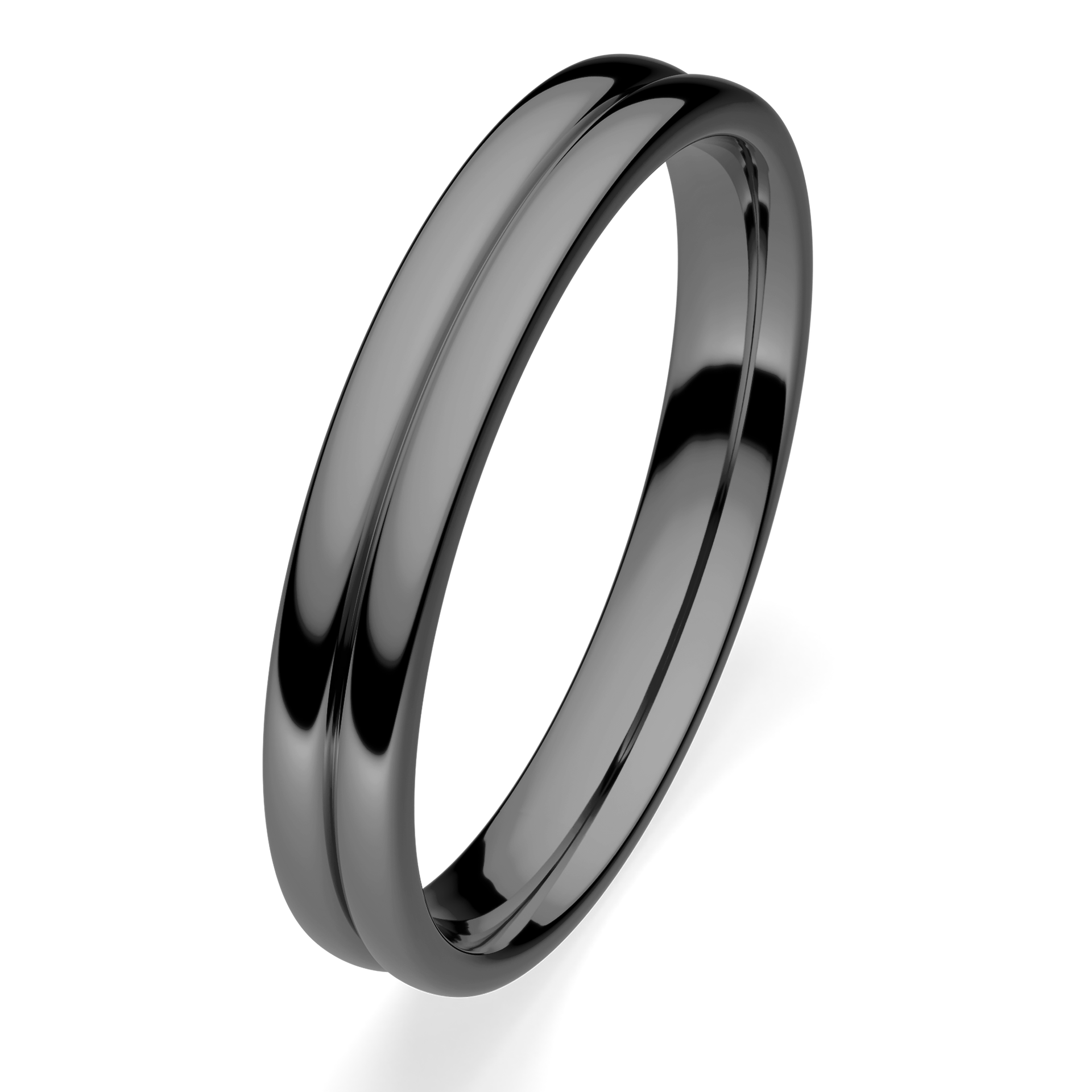 Obrączki ślubne Modern 1 z czarnego złota 3 mm