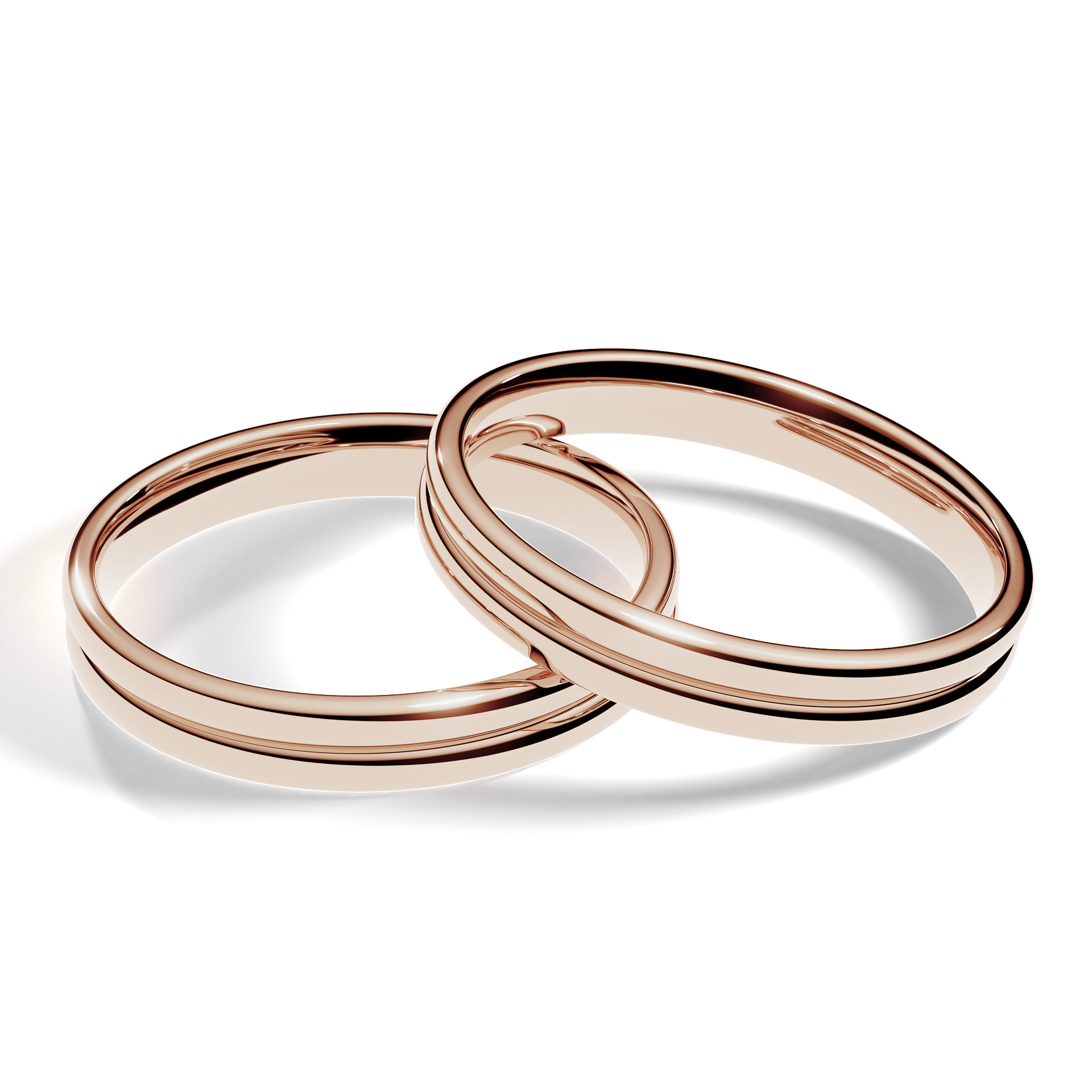 Obrączki ślubne Modern 1 z różowego złota 3 mm