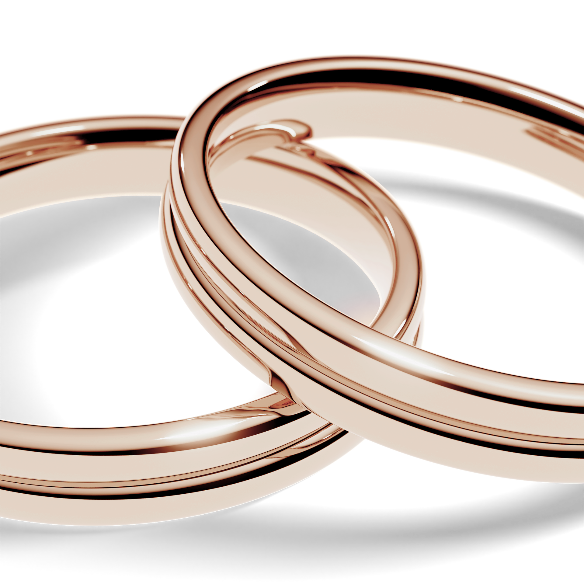 Obrączki ślubne Modern 1 z różowego złota 3 mm