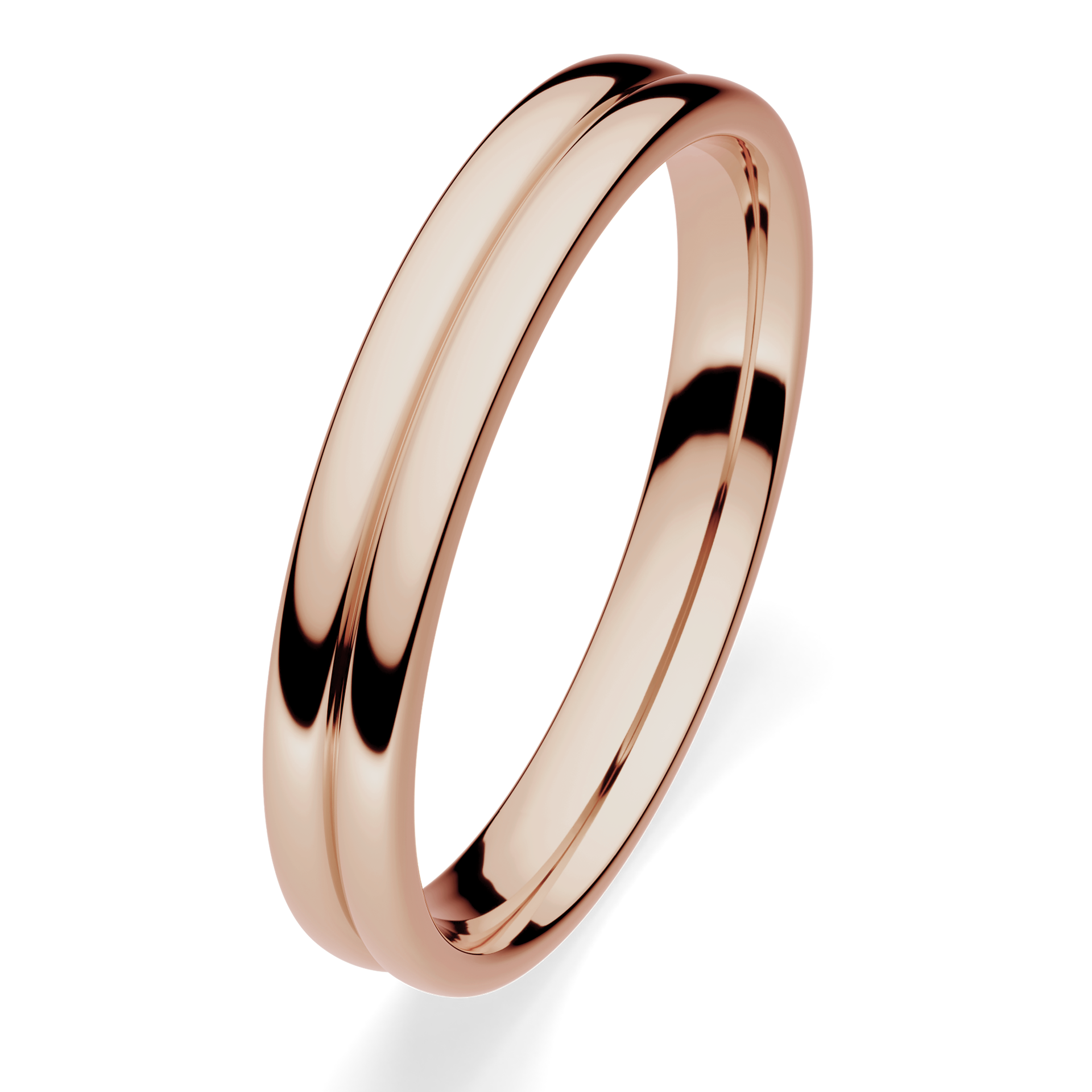 Obrączki ślubne Modern 1 z różowego złota 3 mm