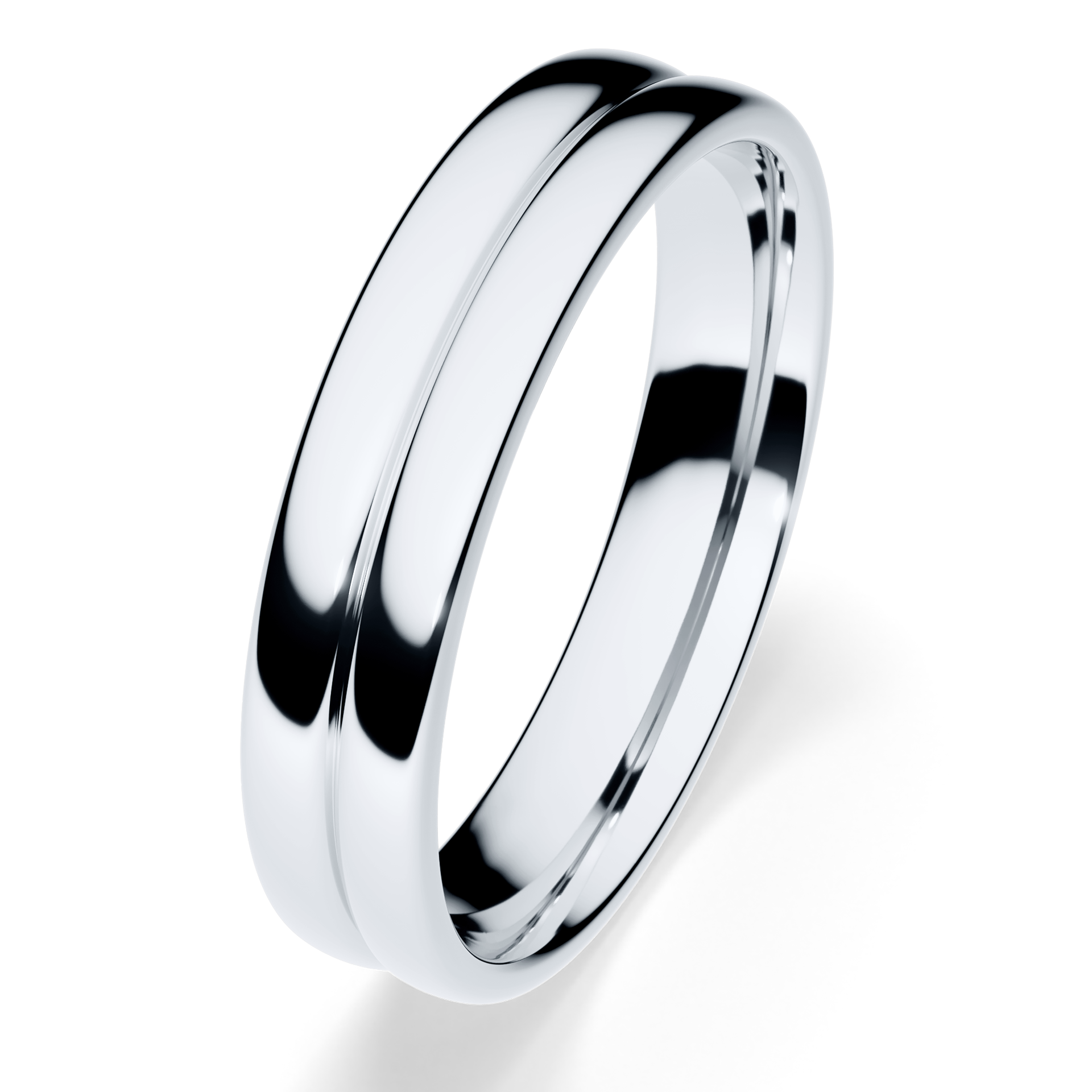 Obrączki ślubne Modern 1 z białego złota 4 mm
