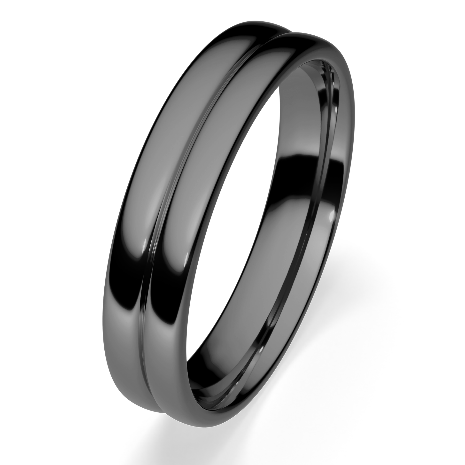 Obrączki ślubne Modern 1 z czarnego złota 4 mm