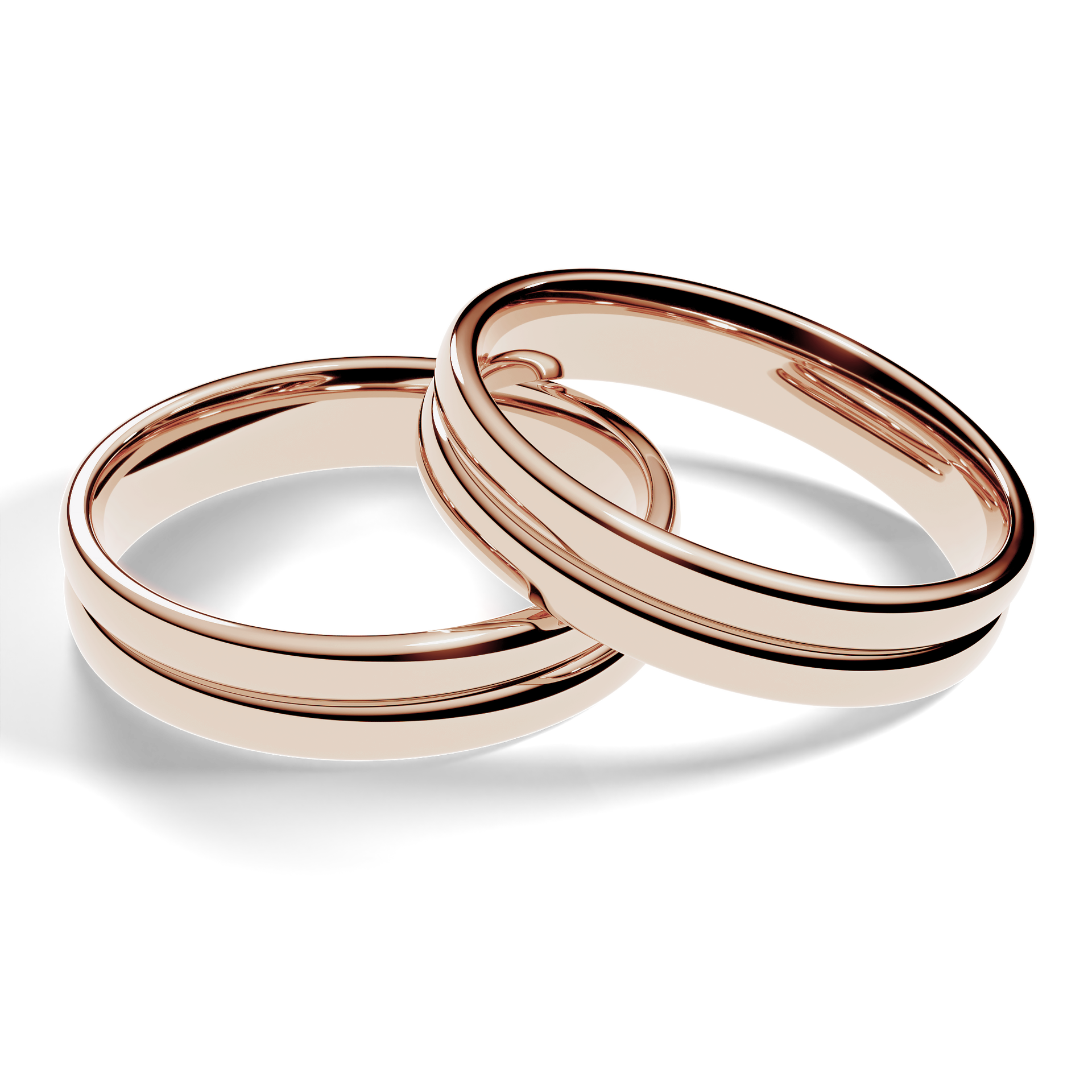 Obrączki ślubne Modern 1 z różowego złota 4 mm