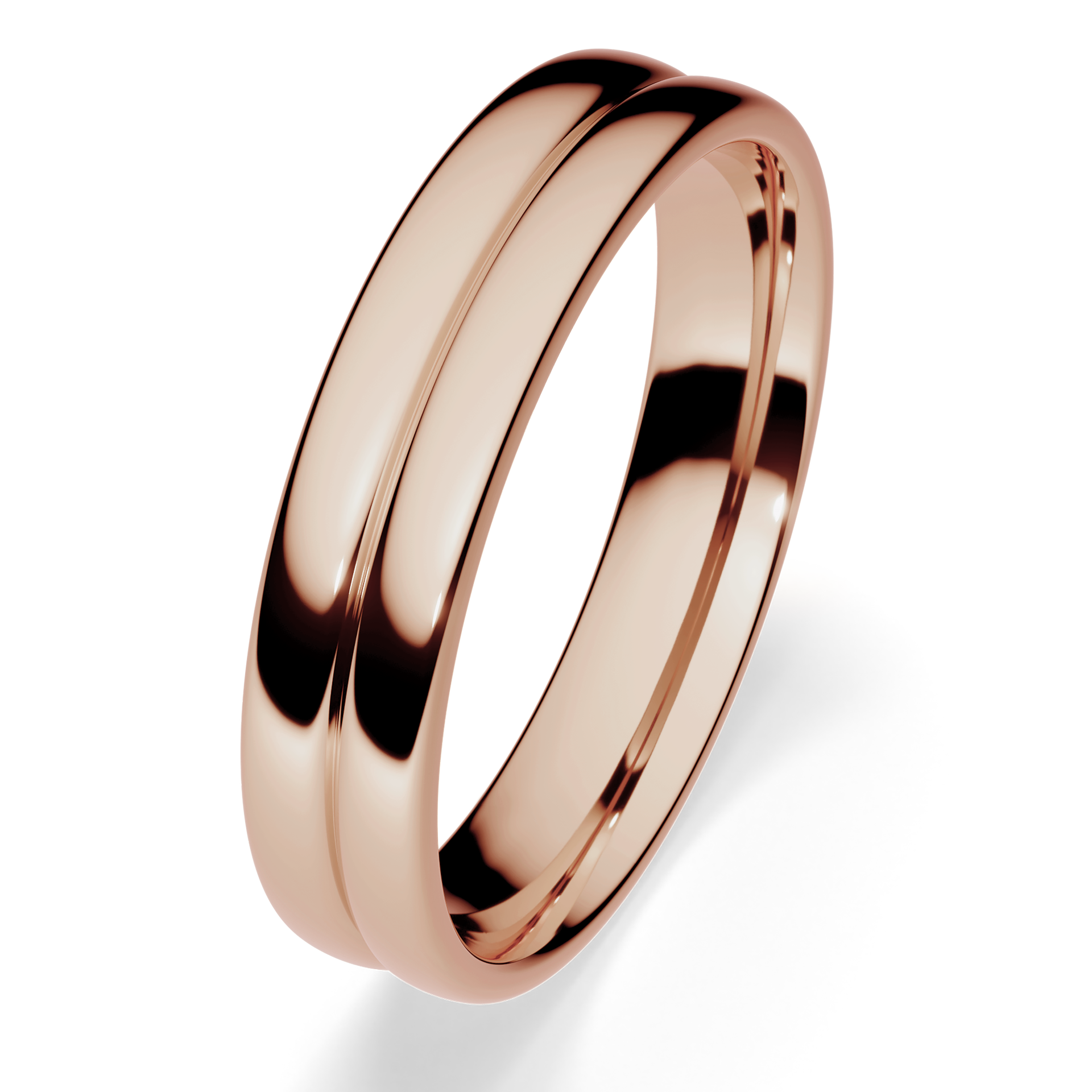 Obrączki ślubne Modern 1 z różowego złota 4 mm