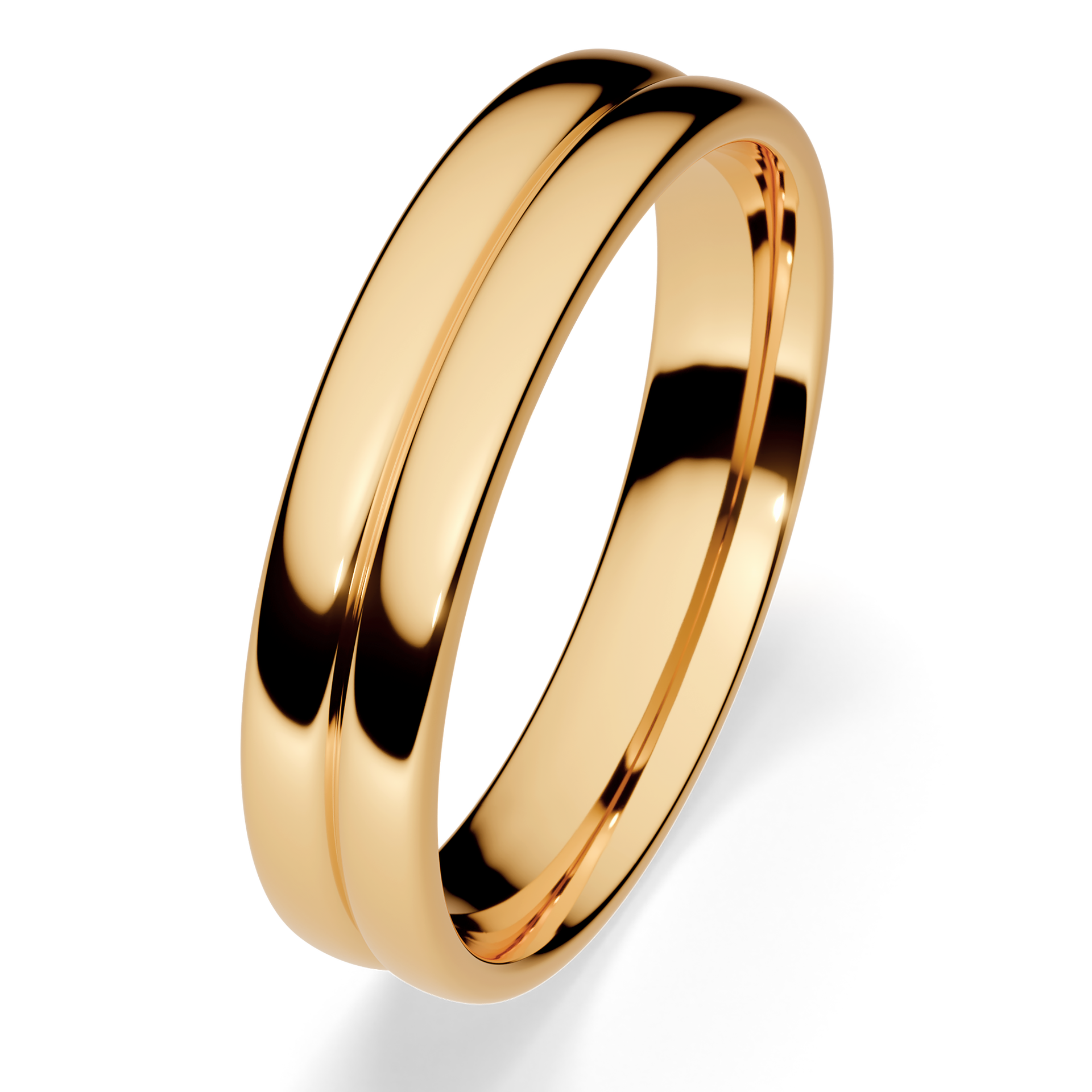 Obrączki ślubne Modern 1 z żółtego złota 4 mm