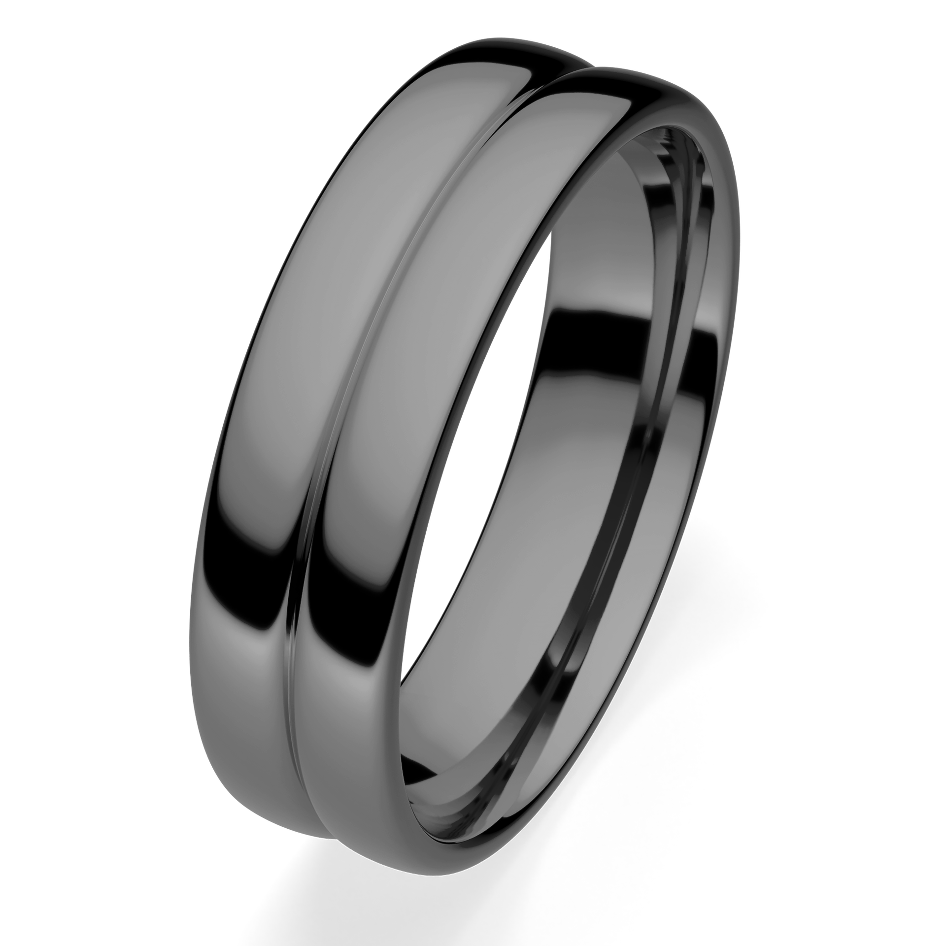 Obrączki ślubne Modern 1 z czarnego złota 5 mm