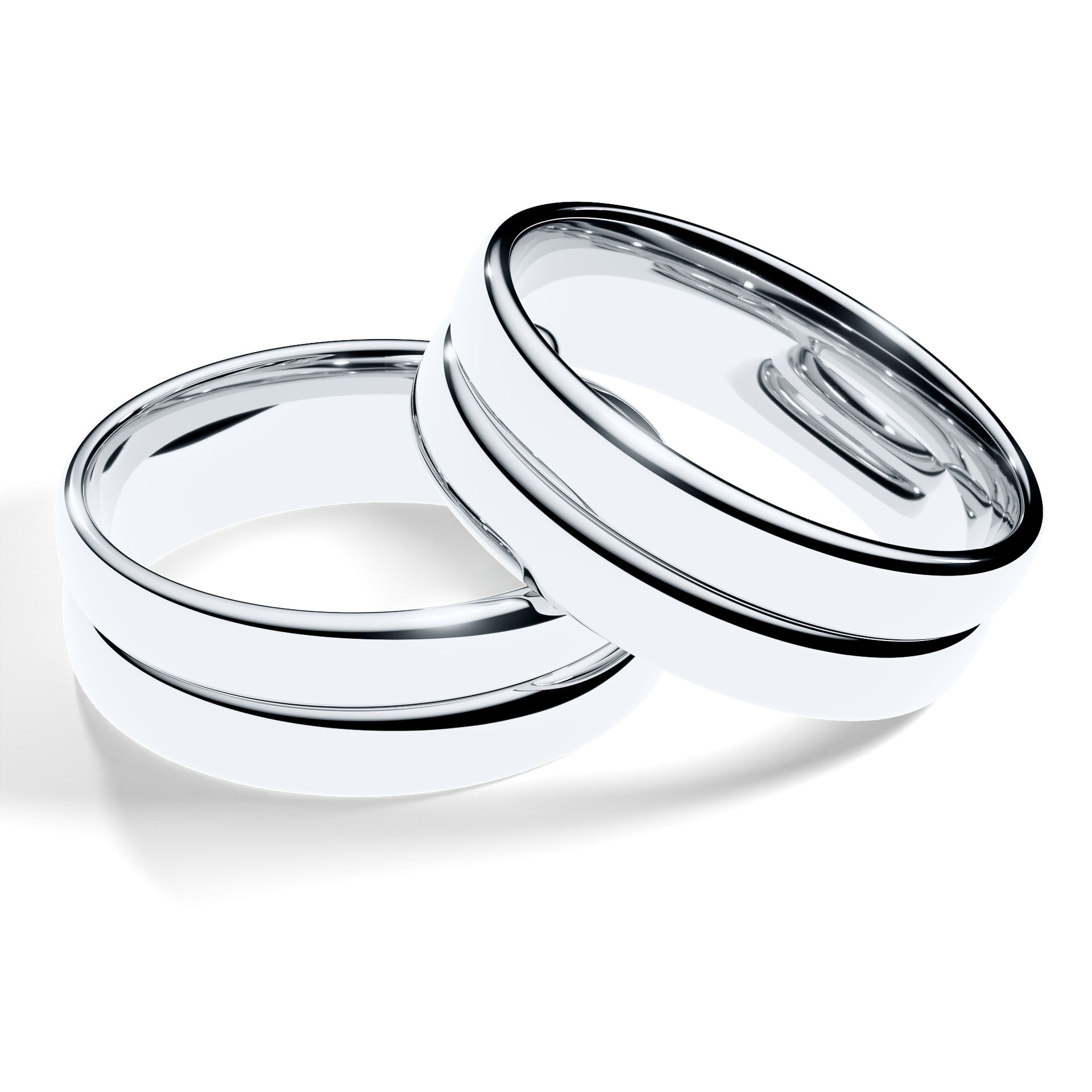 Obrączki ślubne Modern 1 z białego złota 6 mm