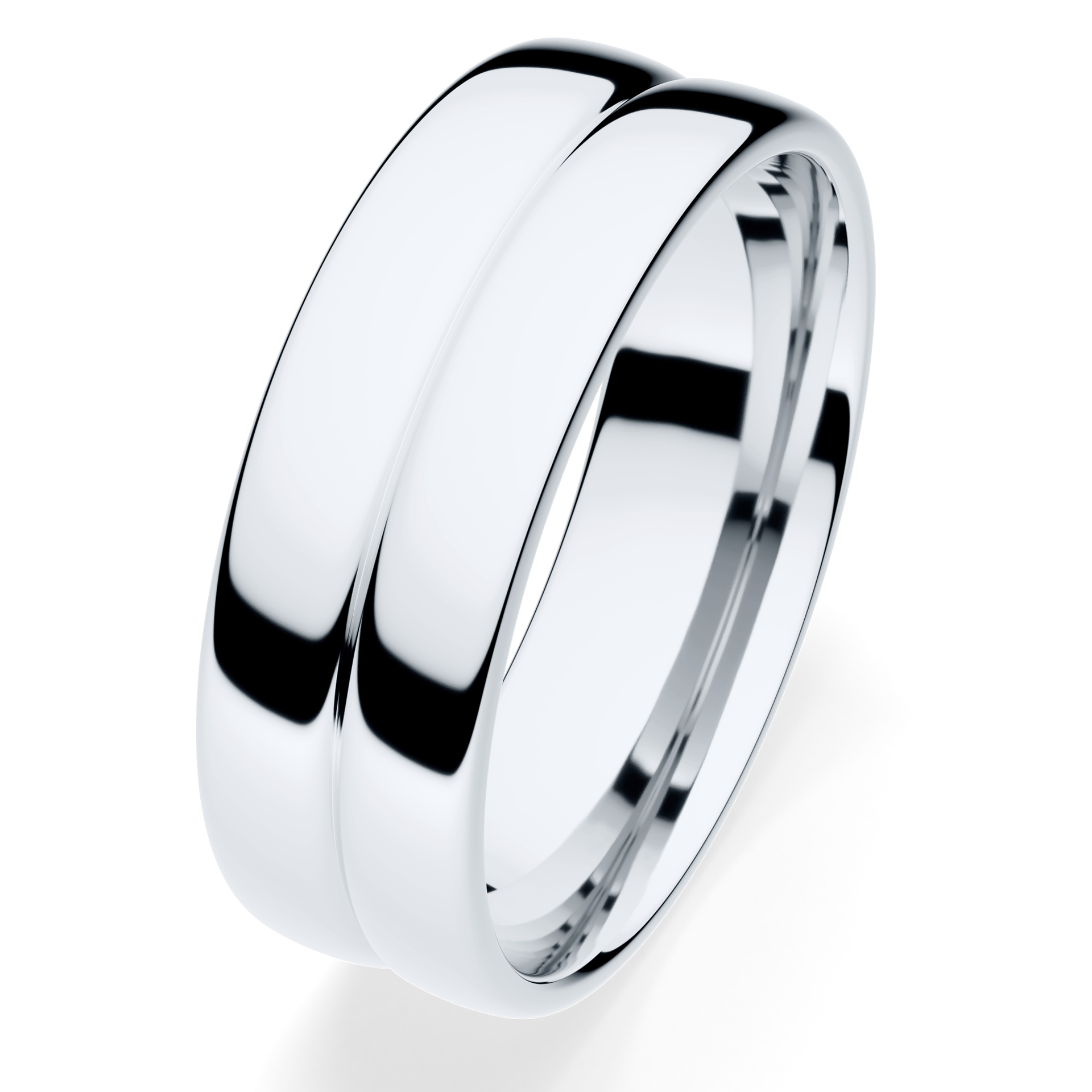Obrączki ślubne Modern 1 z białego złota 6 mm