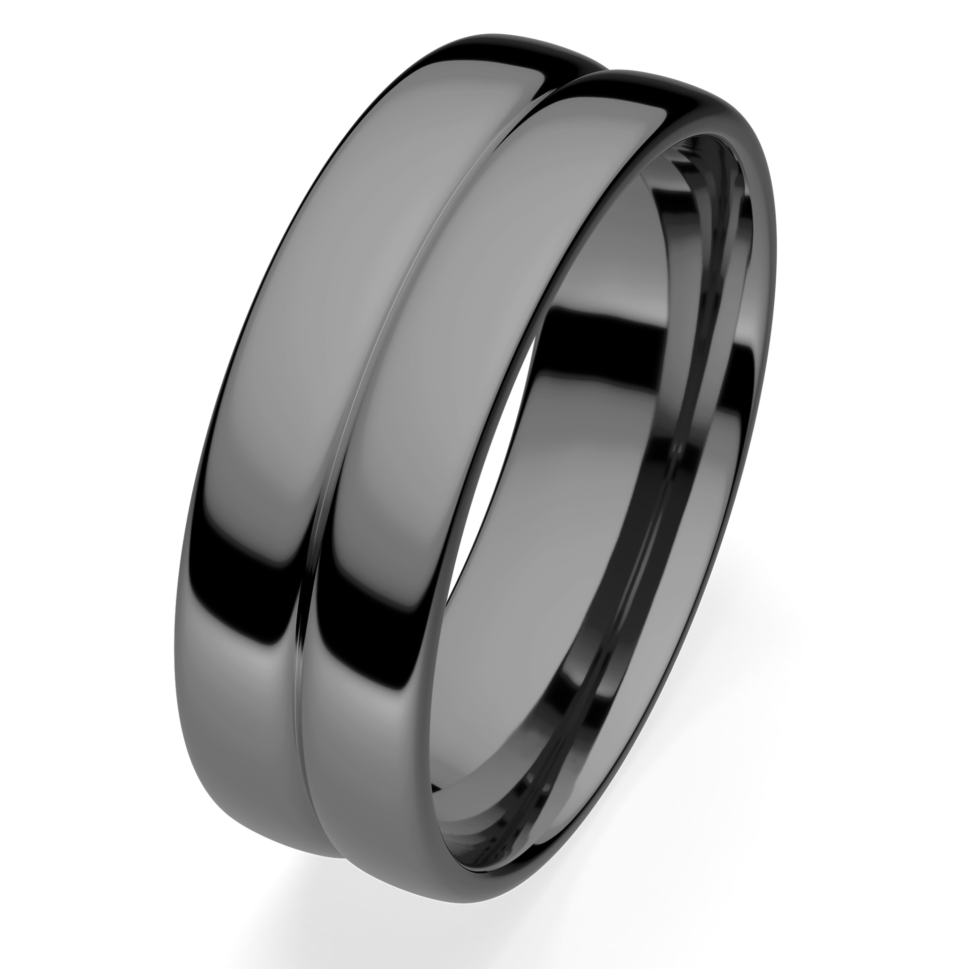 Obrączki ślubne Modern 1 z czarnego złota 6 mm
