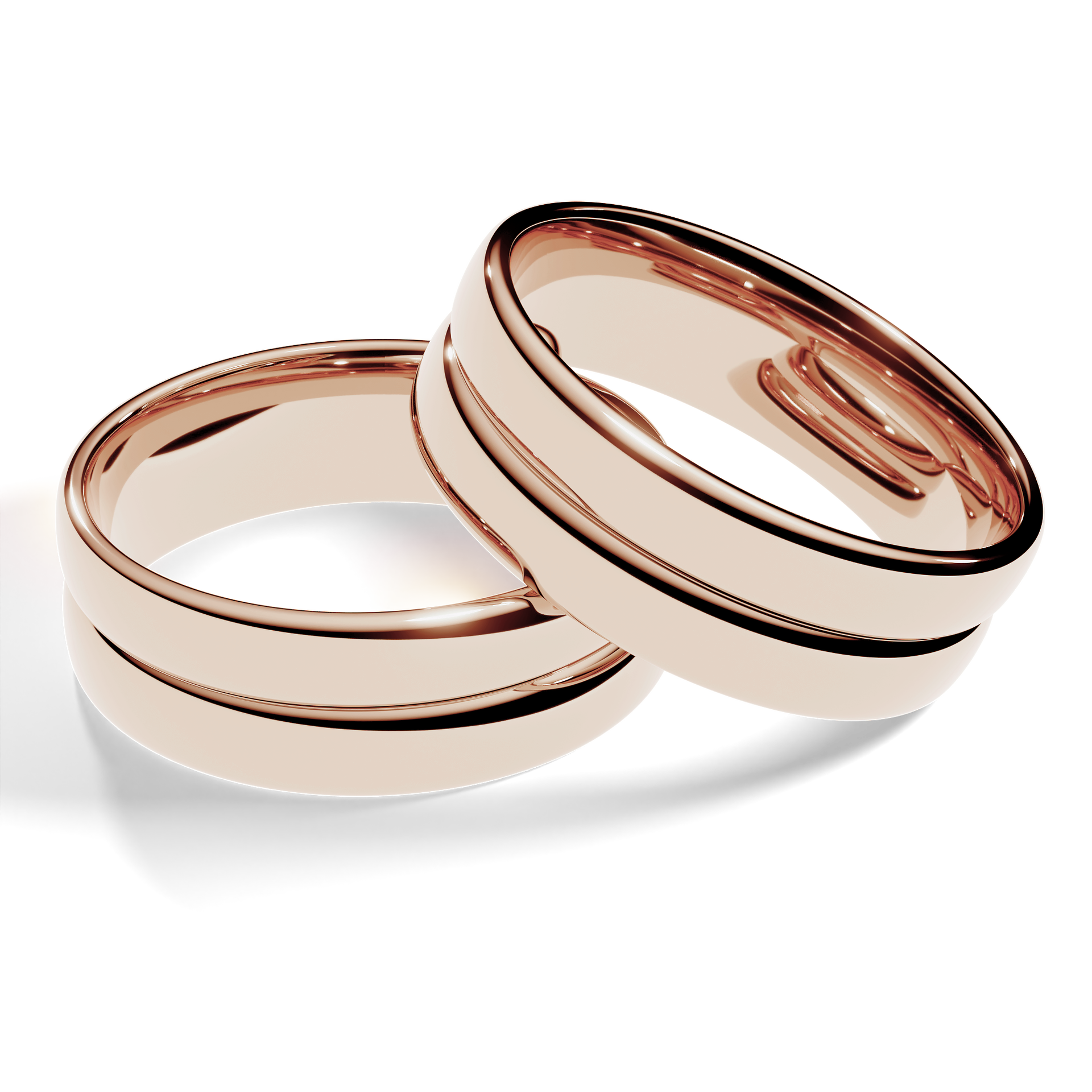 Obrączki ślubne Modern 1 z różowego złota 6 mm