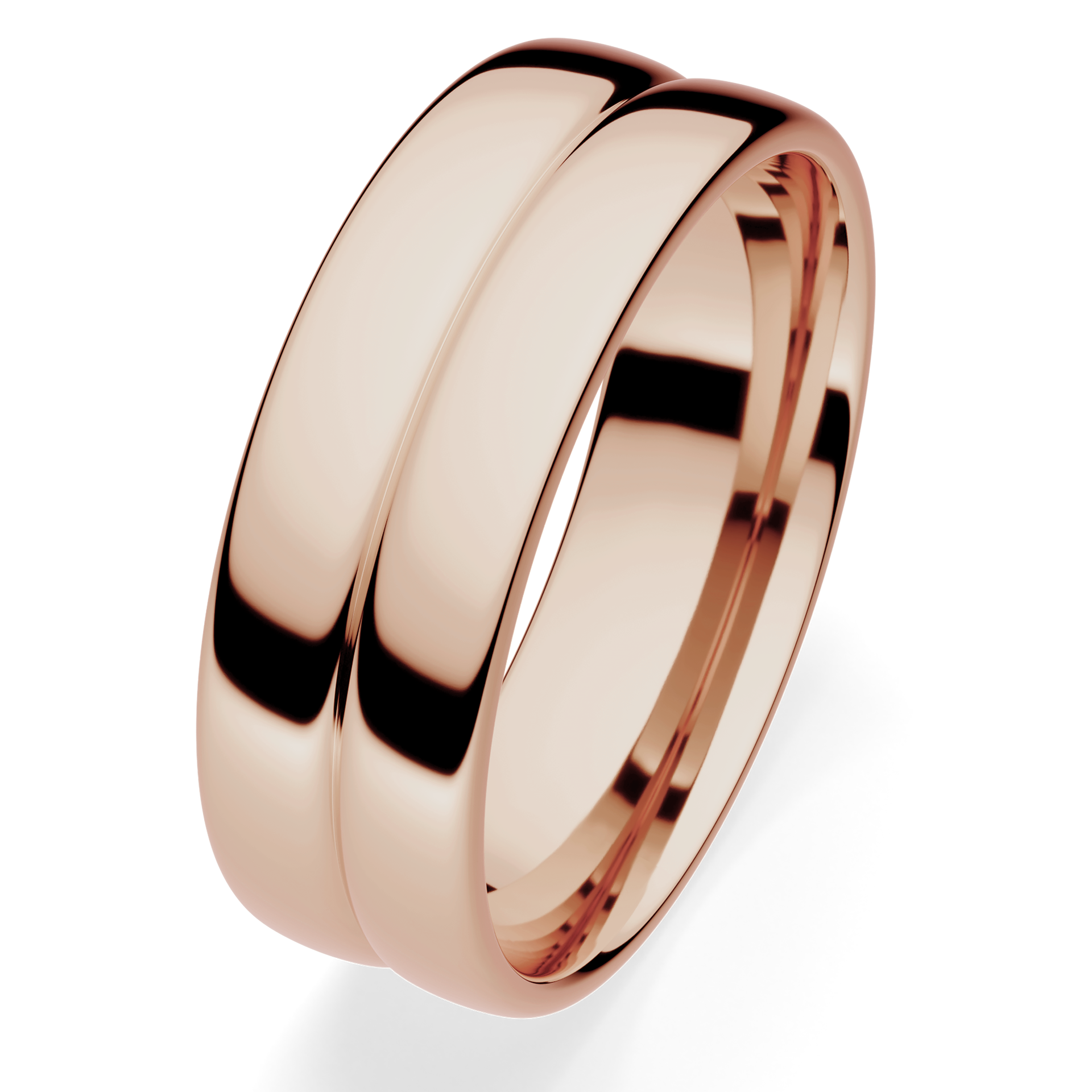 Obrączki ślubne Modern 1 z różowego złota 6 mm