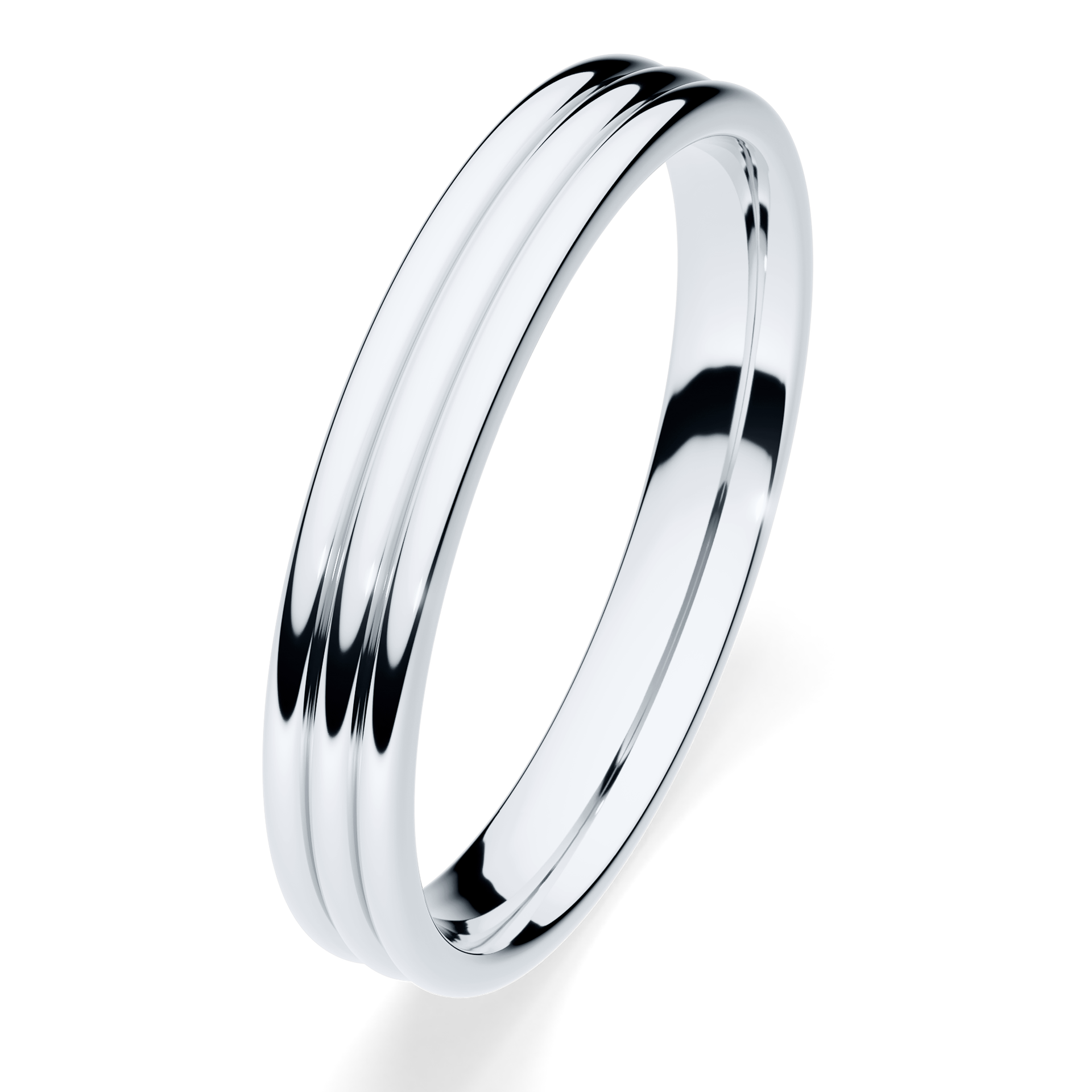 Obrączki ślubne Modern 2 z białego złota 3 mm