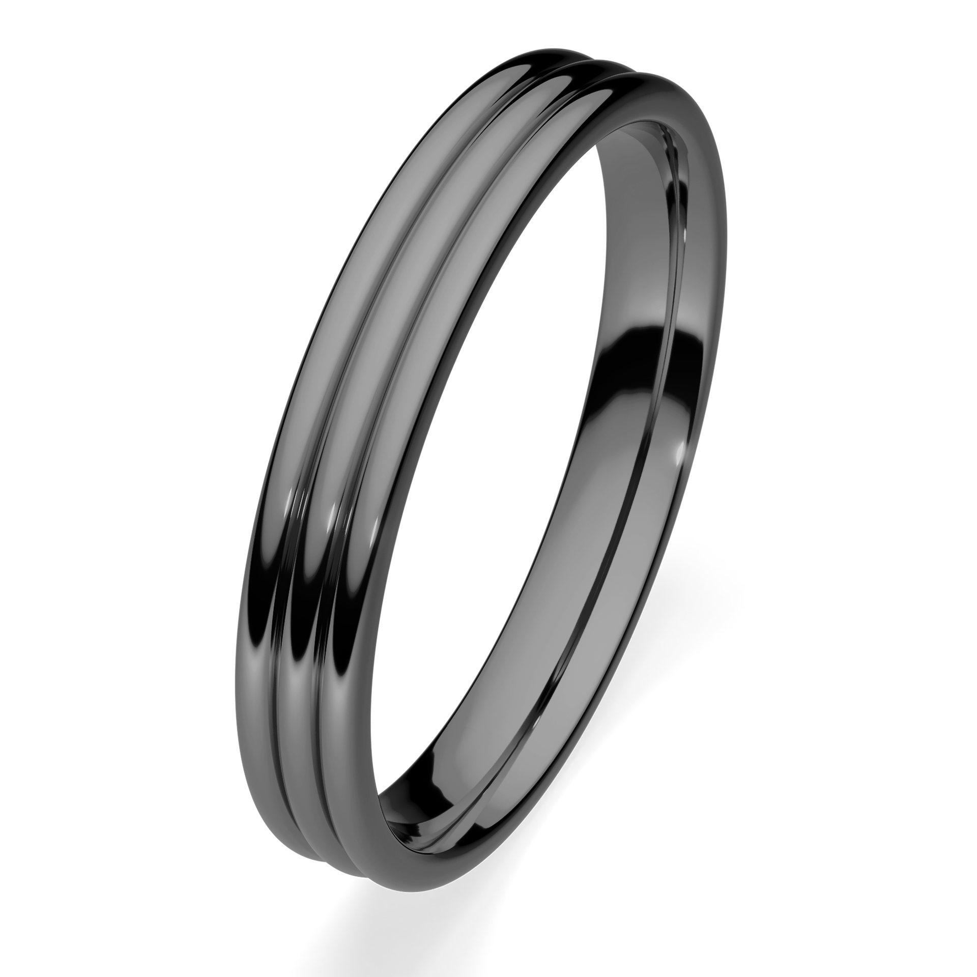 Obrączki ślubne Modern 2 z czarnego złota 3 mm