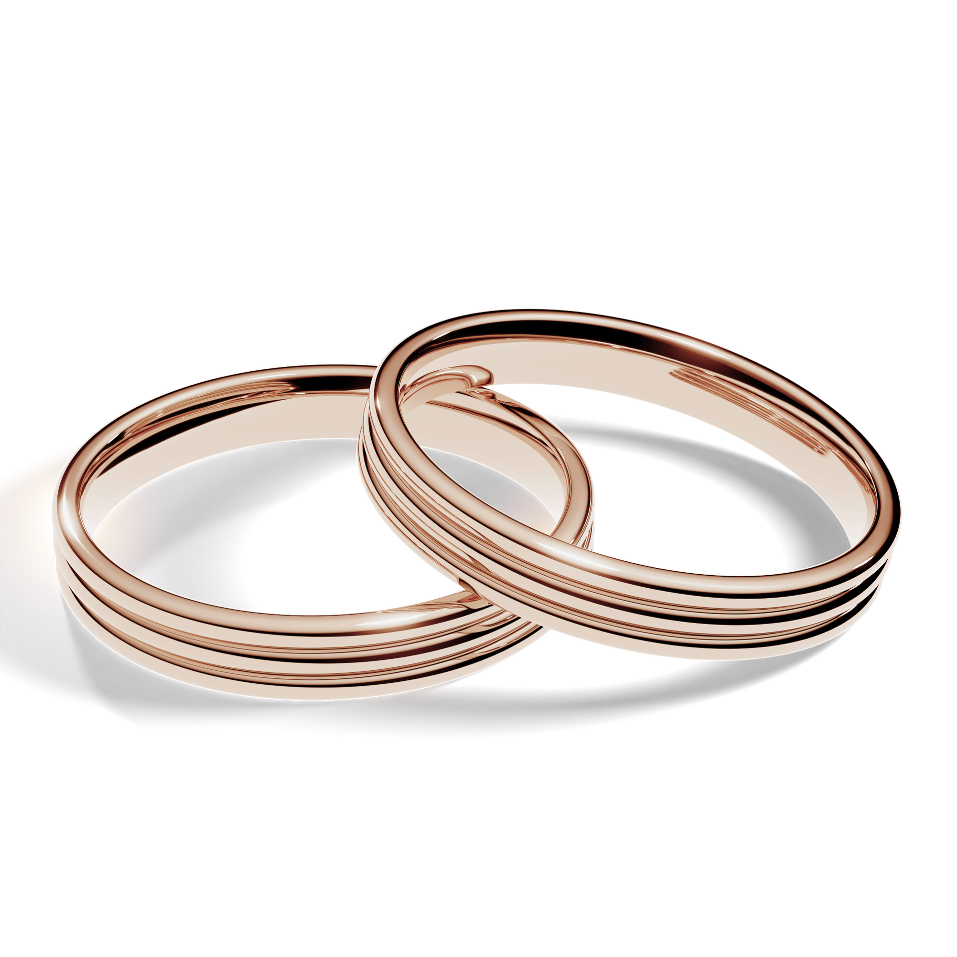 Obrączki ślubne Modern 2 z różowego złota 3 mm