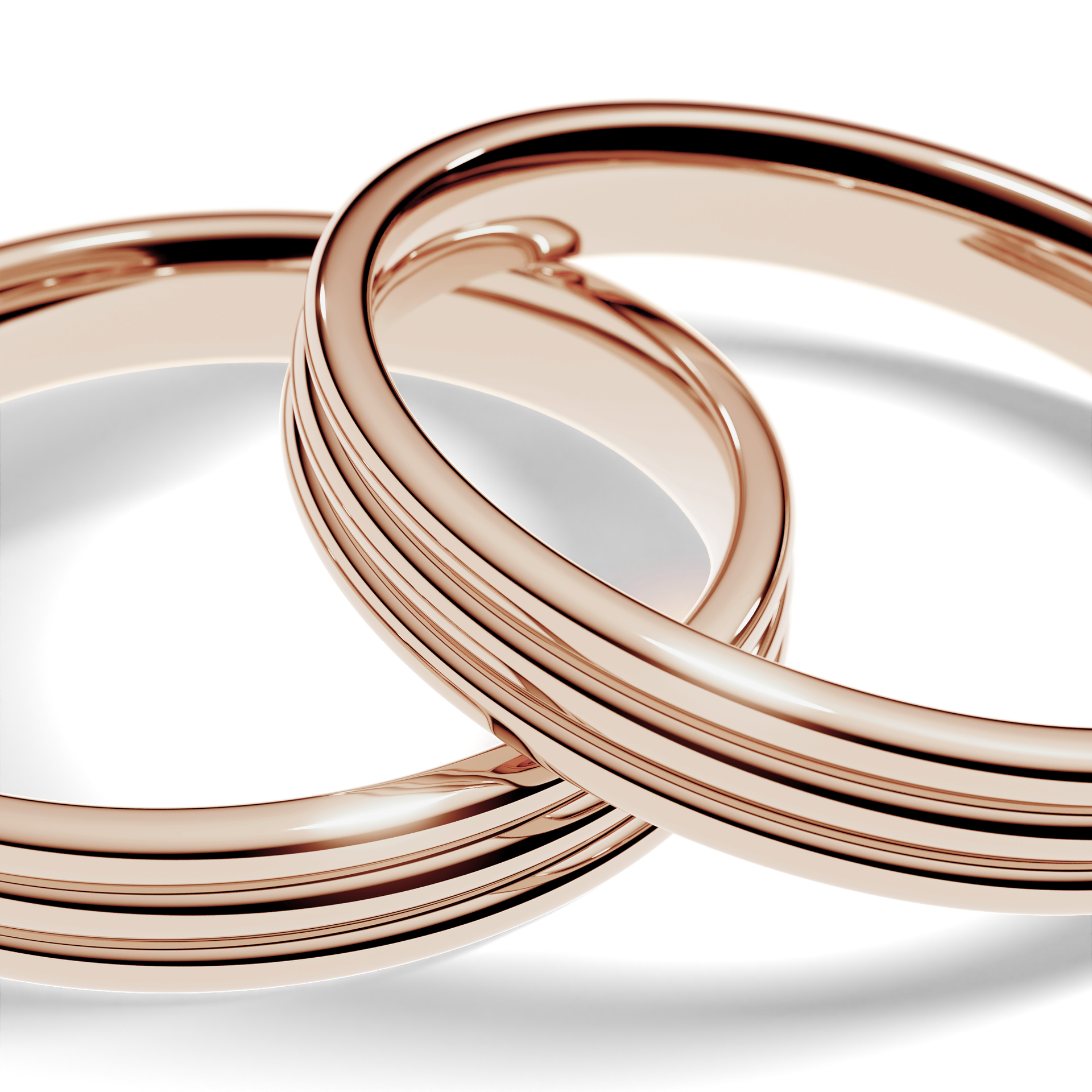 Obrączki ślubne Modern 2 z różowego złota 3 mm