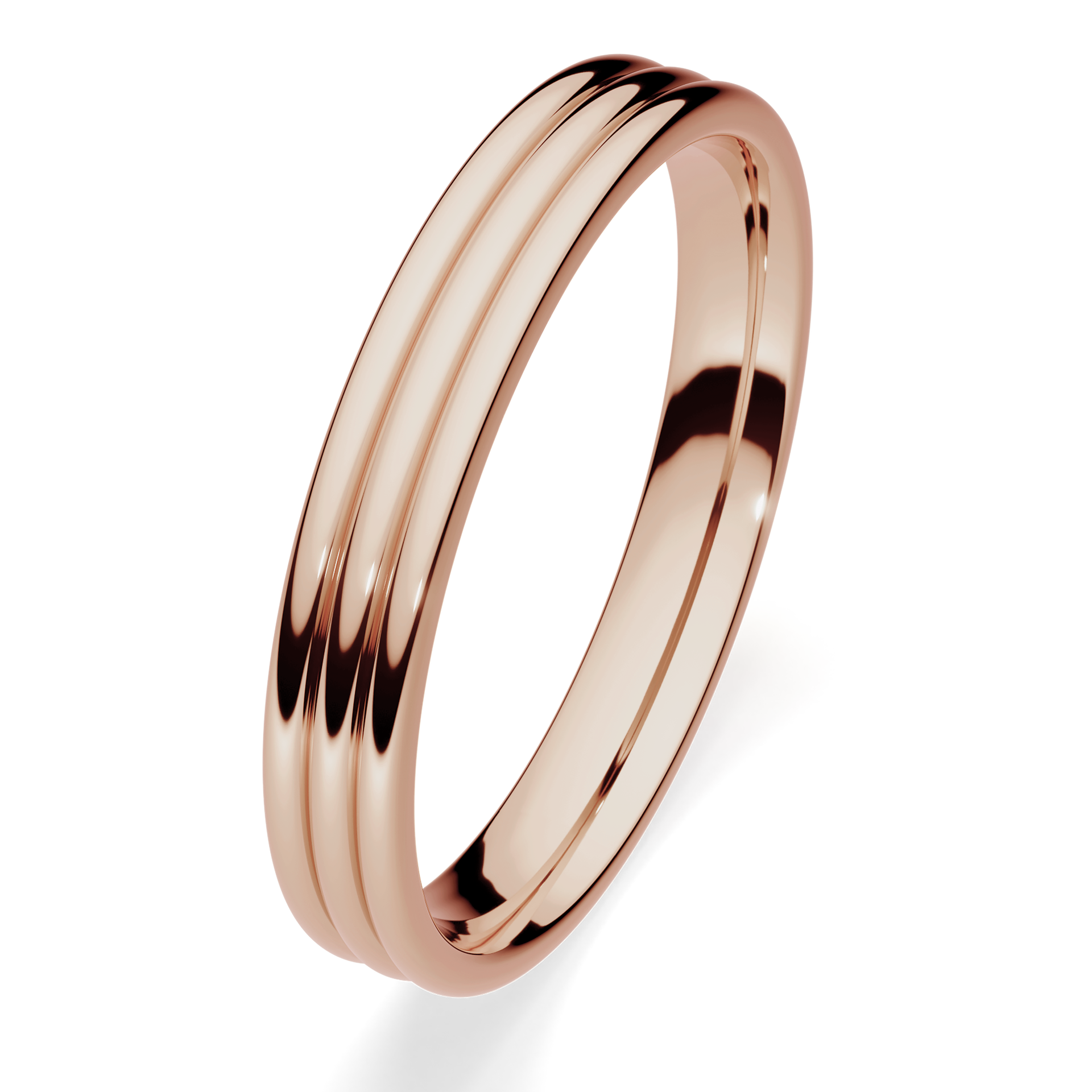 Obrączki ślubne Modern 2 z różowego złota 3 mm