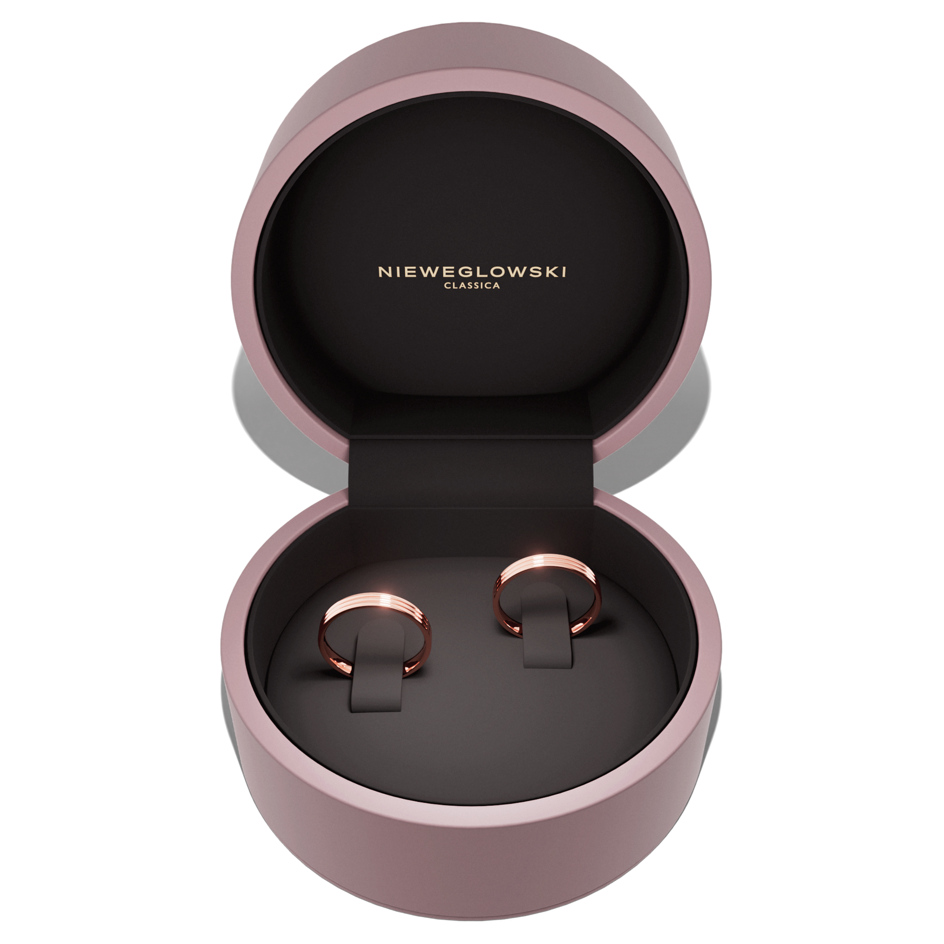 Obraczki slubne modern 2 3 mm z rozowego zlota 06
