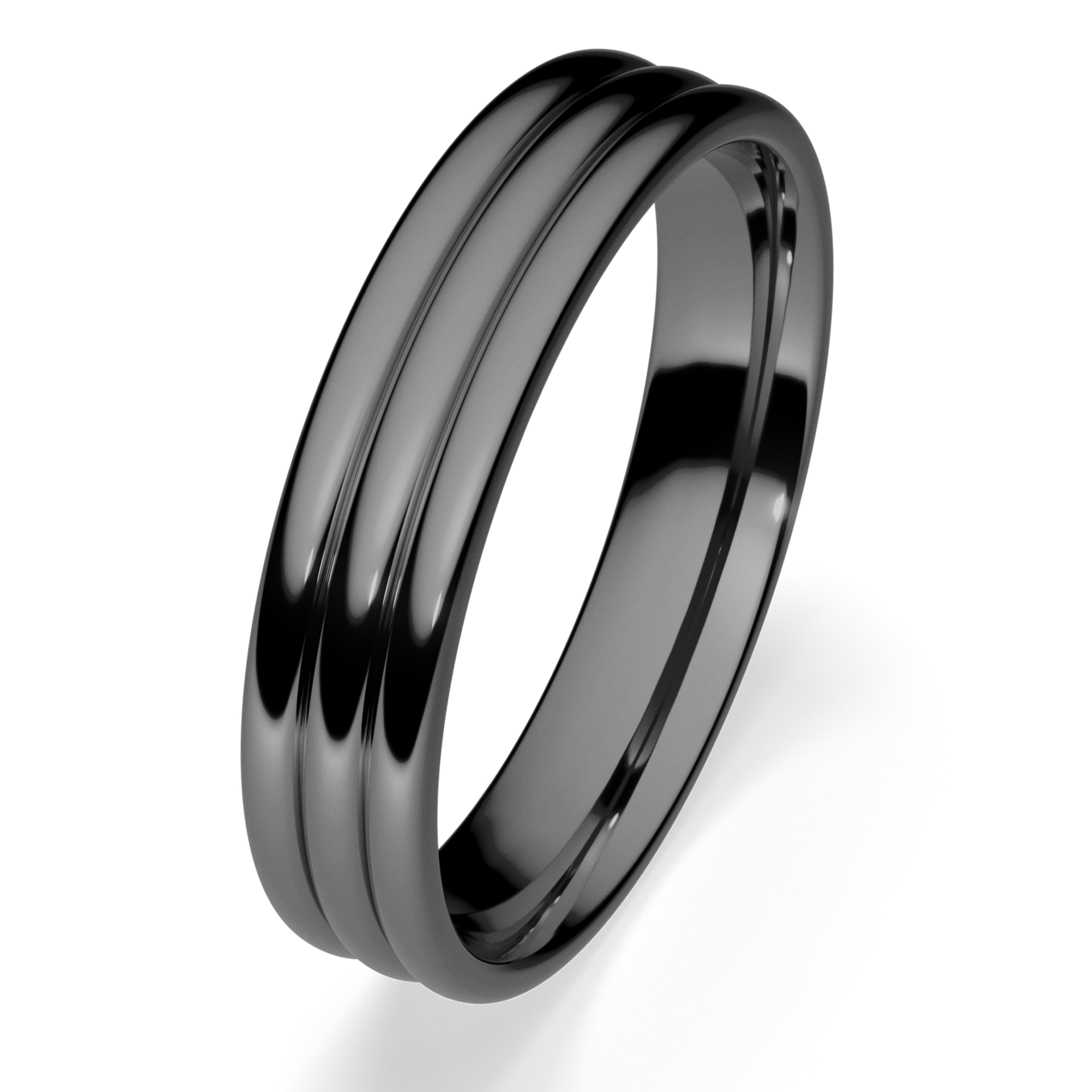 Obrączki ślubne Modern 2 z czarnego złota 4 mm