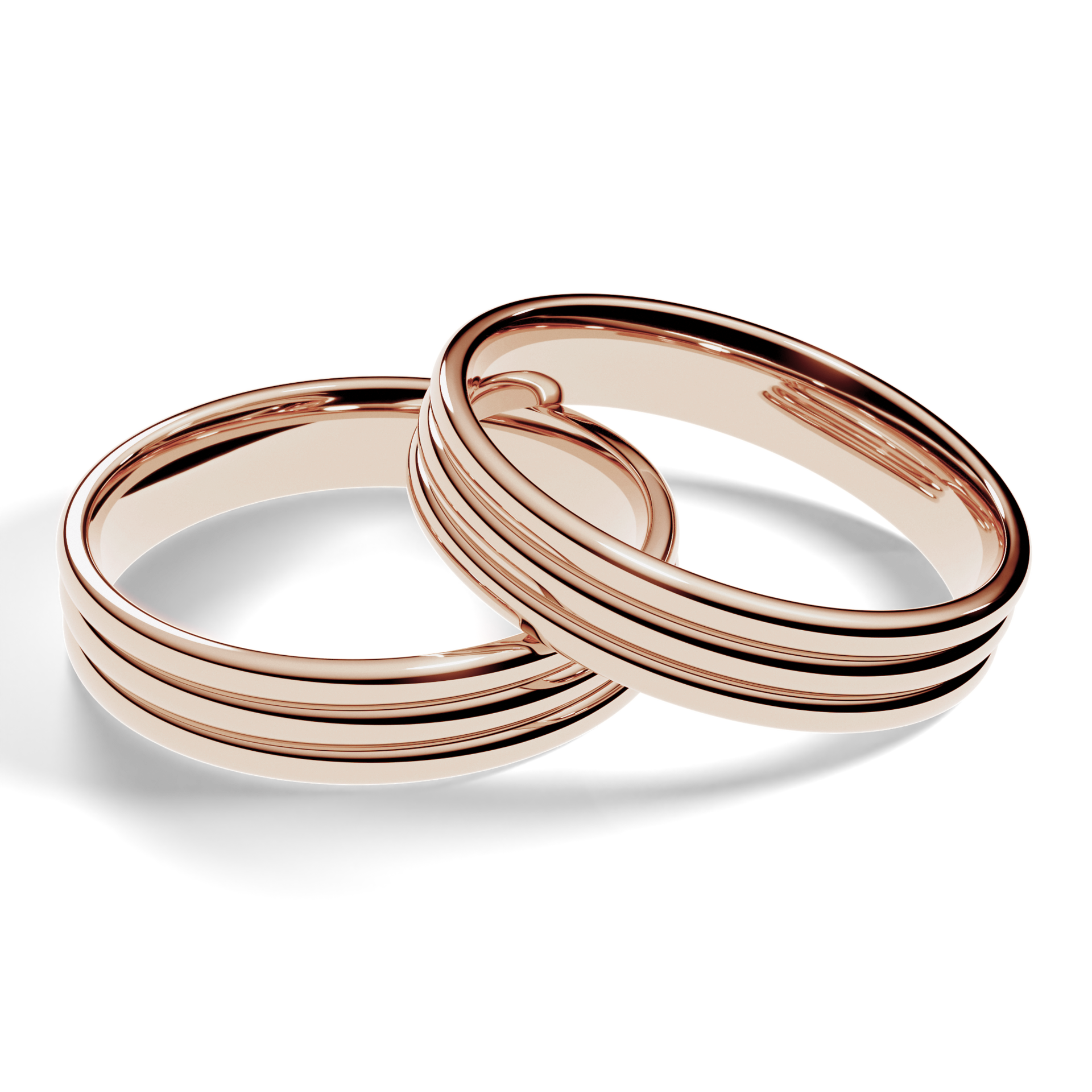 Obrączki ślubne Modern 2 z różowego złota 4 mm