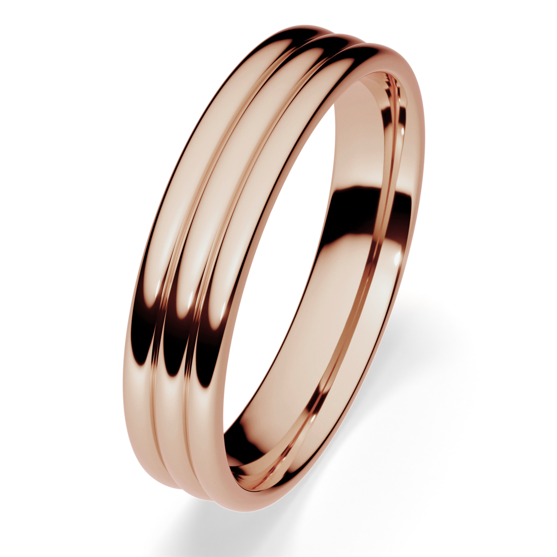 Obrączki ślubne Modern 2 z różowego złota 4 mm