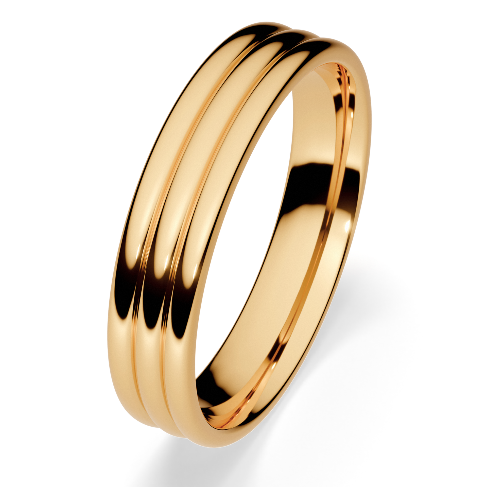 Obrączki ślubne Modern 2 z żółtego złota 4 mm