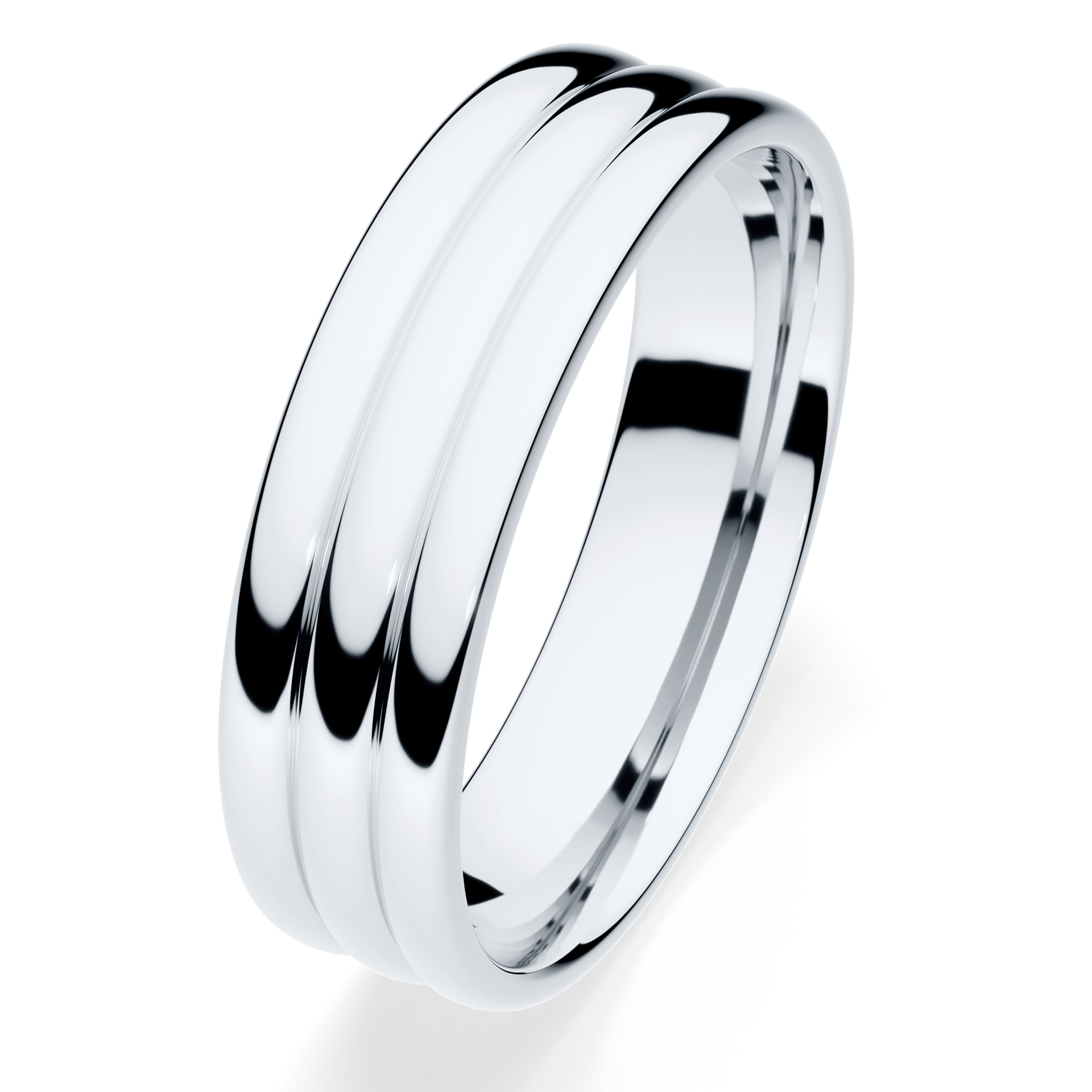 Obrączki ślubne Modern 2 z białego złota 5 mm
