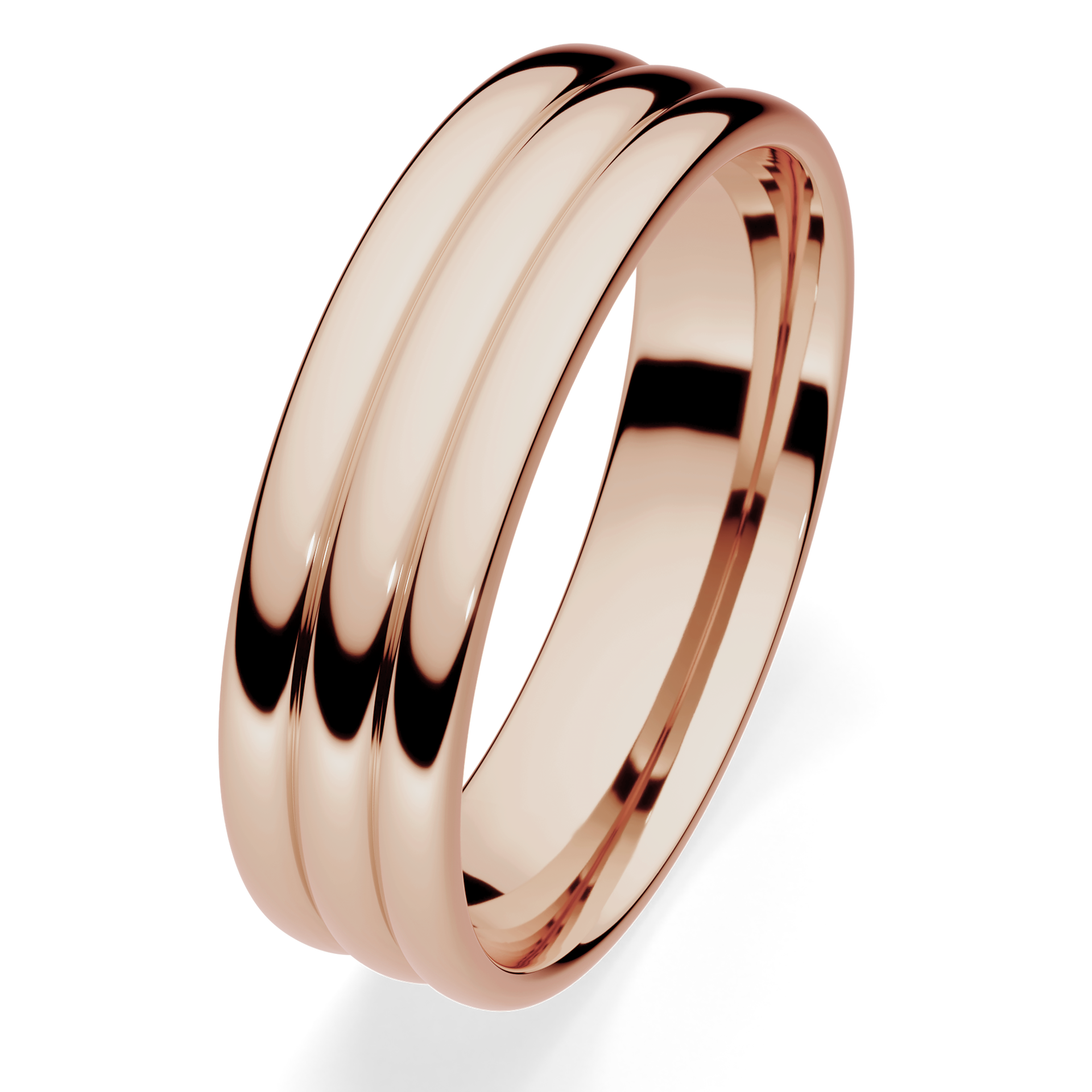 Obrączki ślubne Modern 2 z różowego złota 5 mm