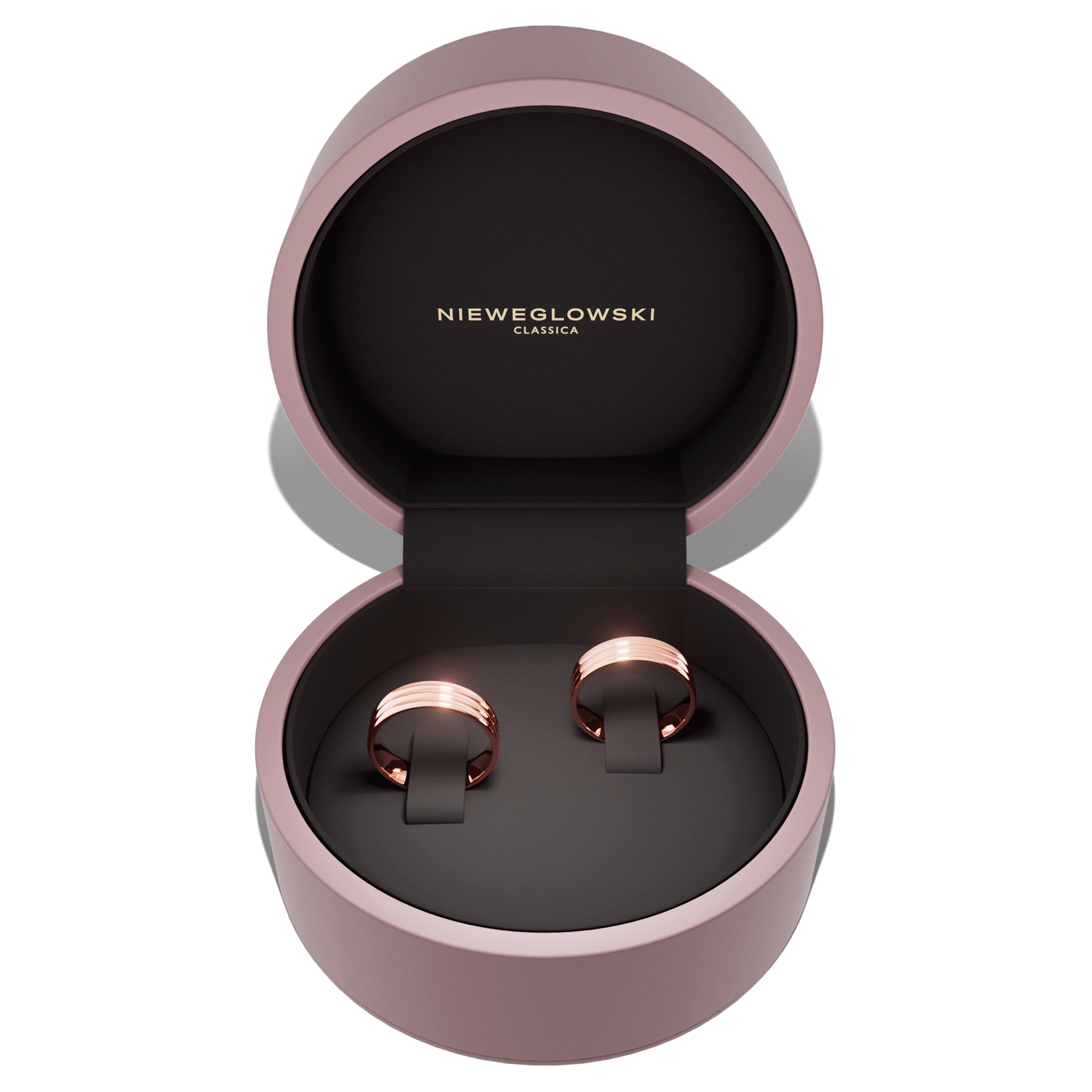Obraczki slubne modern 2 5 mm z rozowego zlota 06
