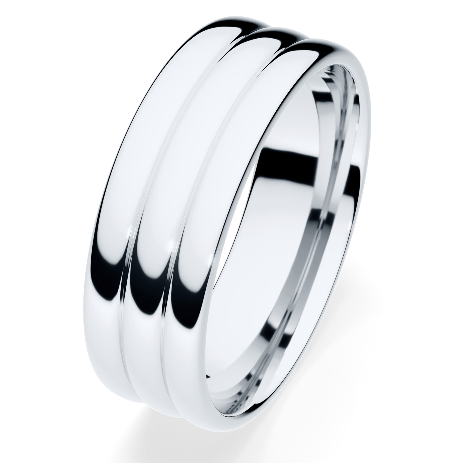 Obrączki ślubne Modern 2 z białego złota 6 mm