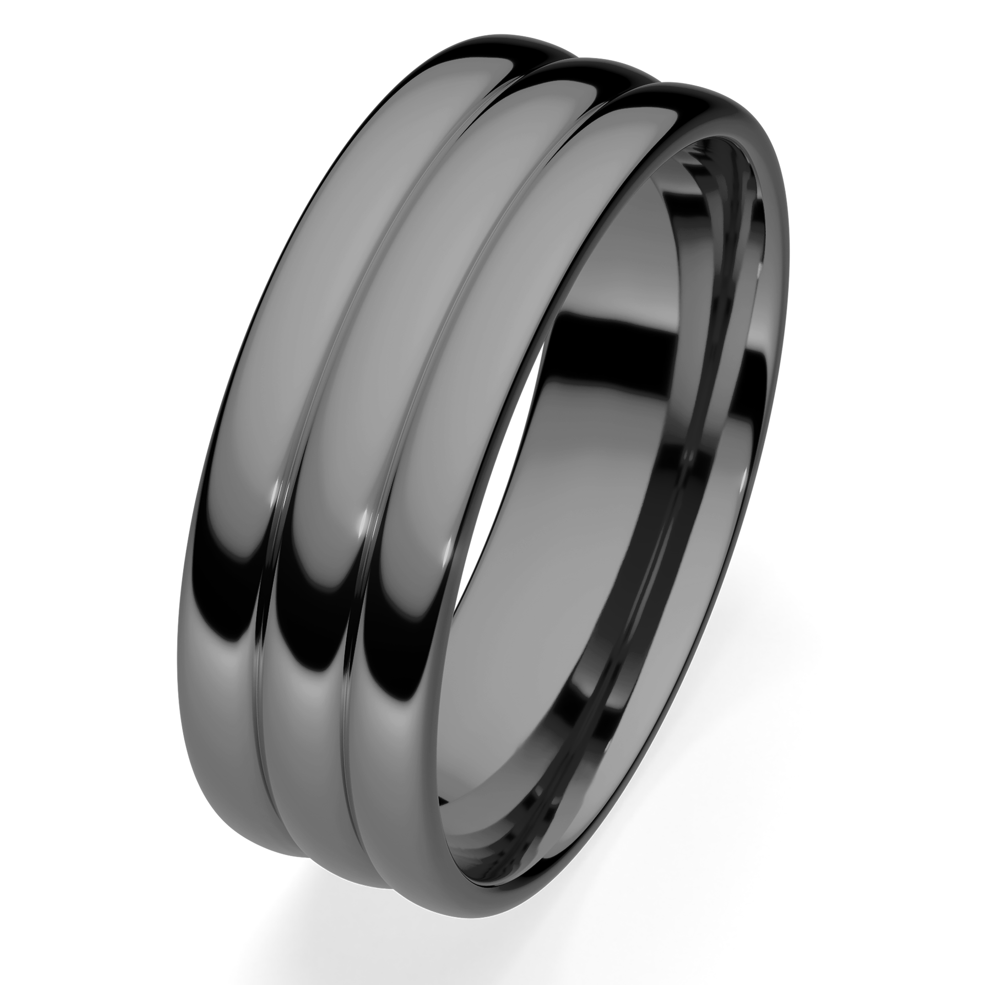 Obrączki ślubne Modern 2 z czarnego złota 6 mm