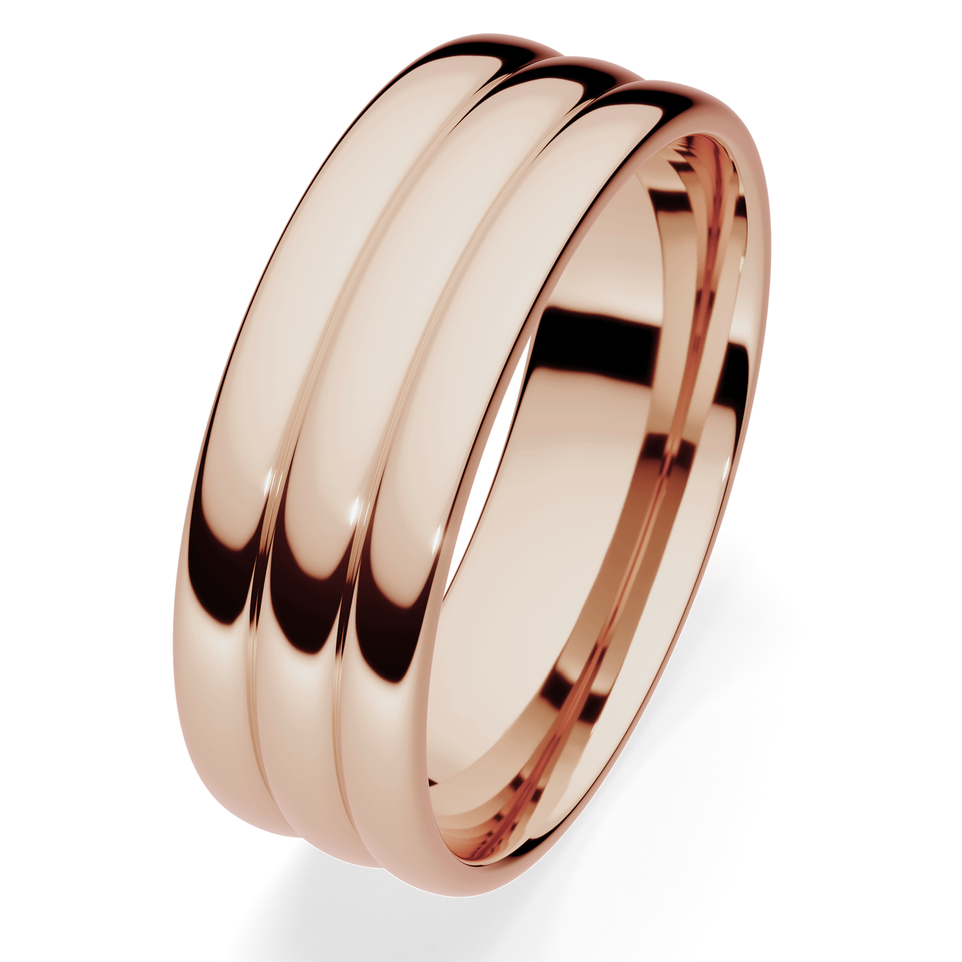 Obrączki ślubne Modern 2 z różowego złota 6 mm