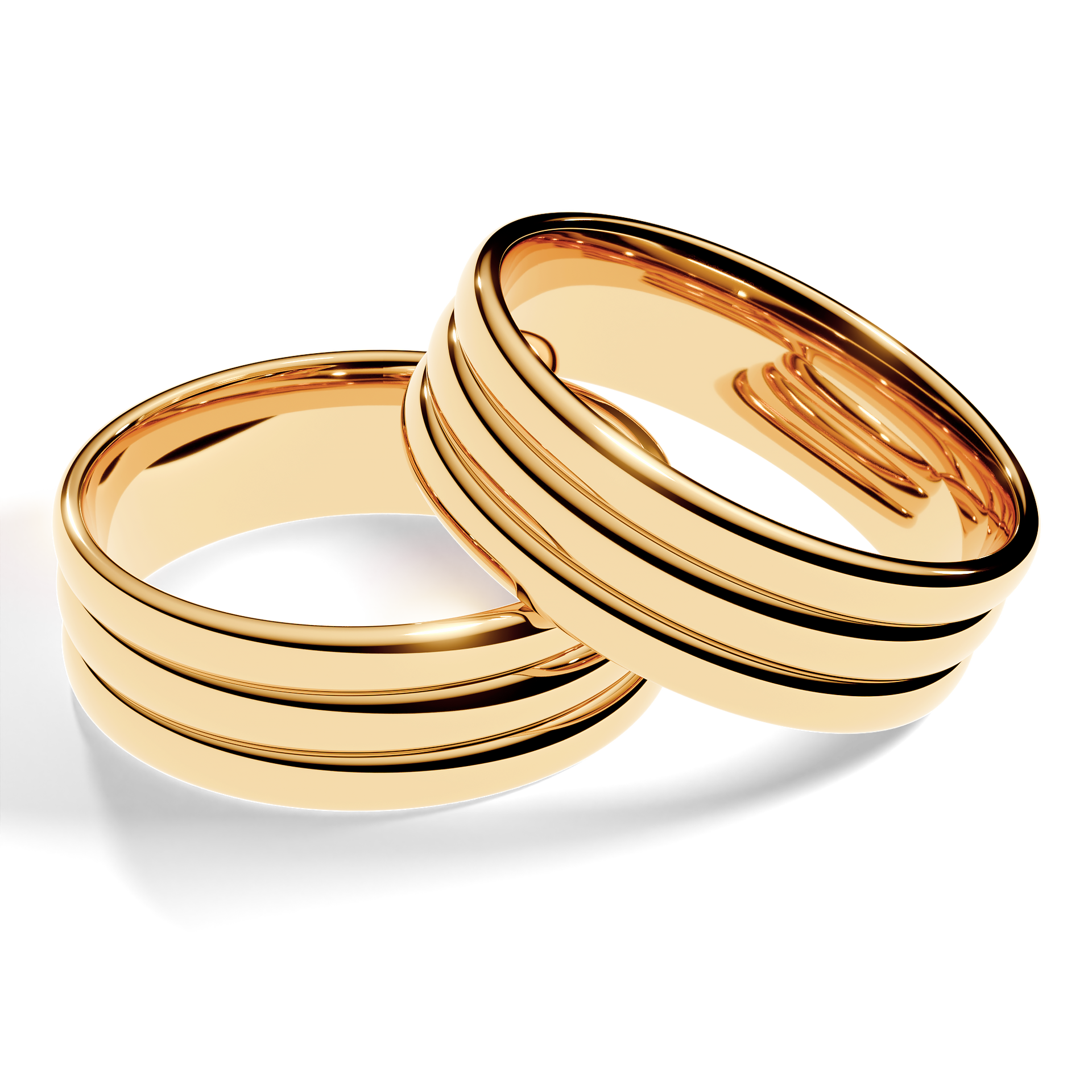 Obrączki ślubne Modern 2 z żółtego złota 6 mm