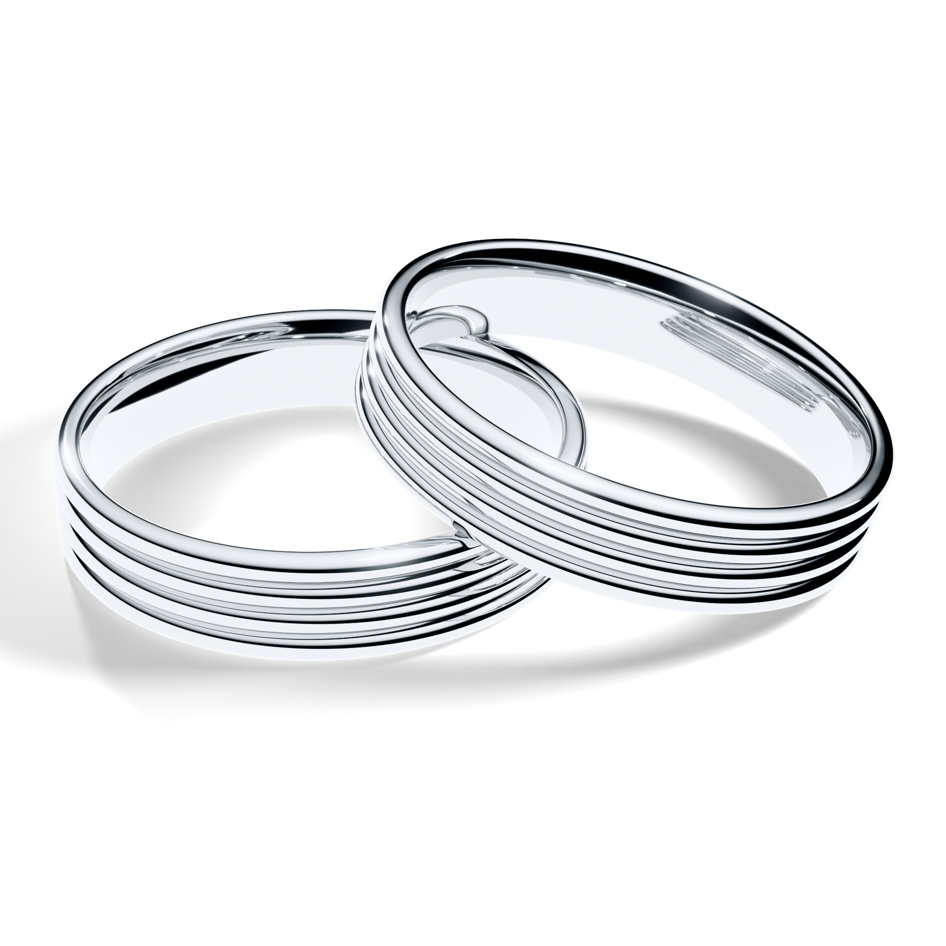 Obrączki ślubne Modern 3 z białego złota 4 mm