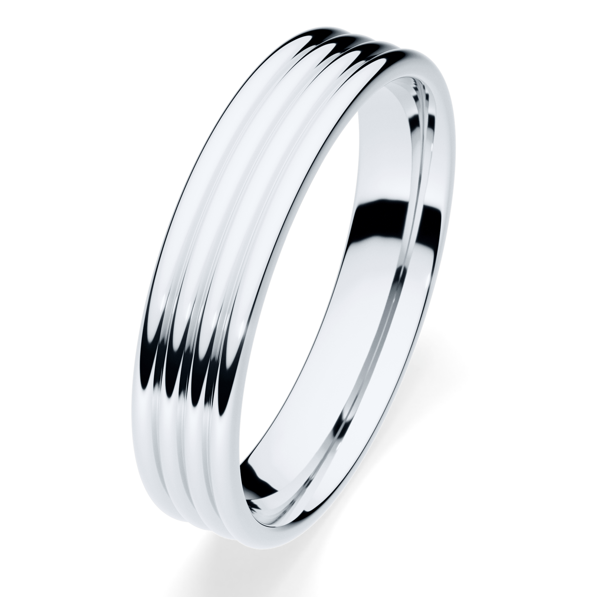 Obrączki ślubne Modern 3 z białego złota 4 mm