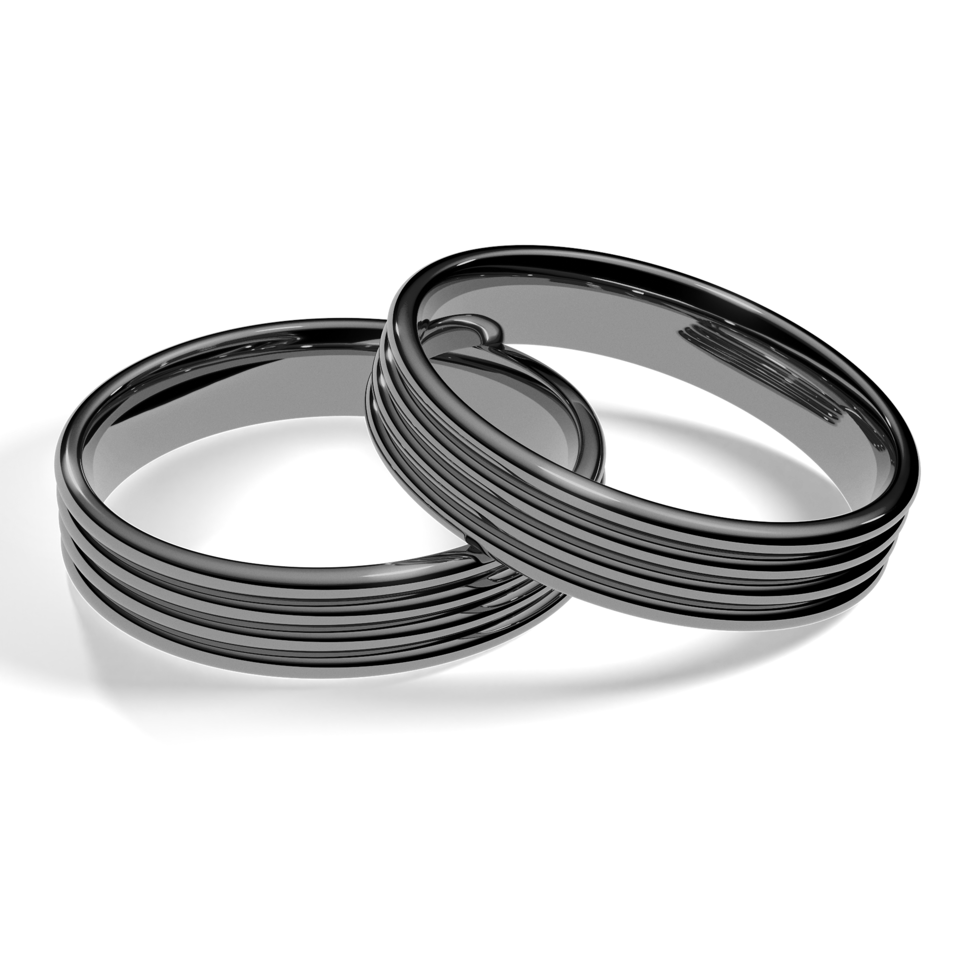 Obrączki ślubne Modern 3 z czarnego złota 4 mm