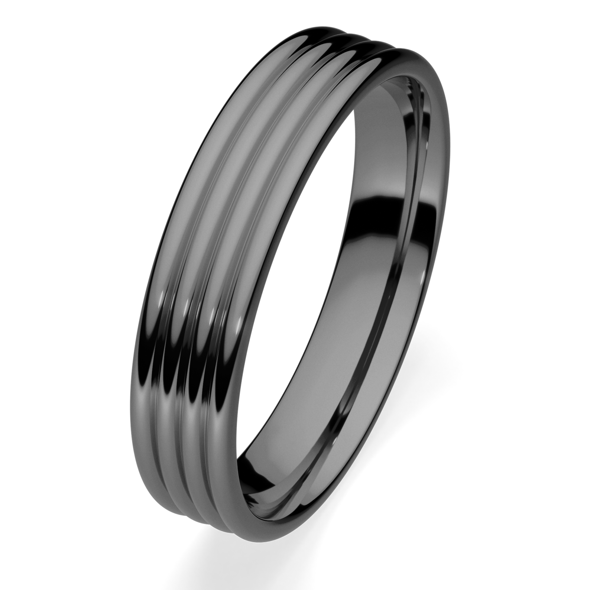 Obrączki ślubne Modern 3 z czarnego złota 4 mm